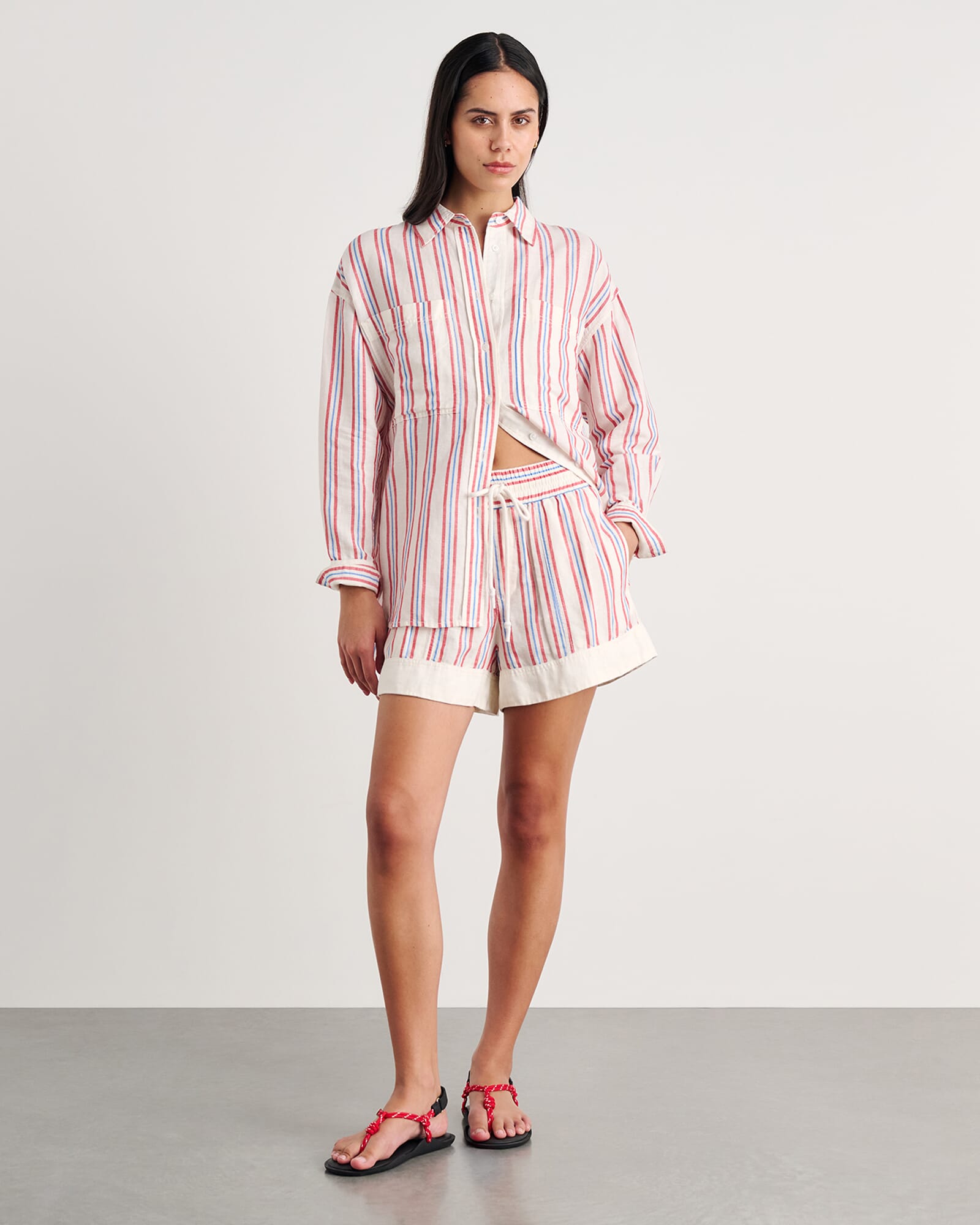 JAG winona stripe shirt ivorymulti