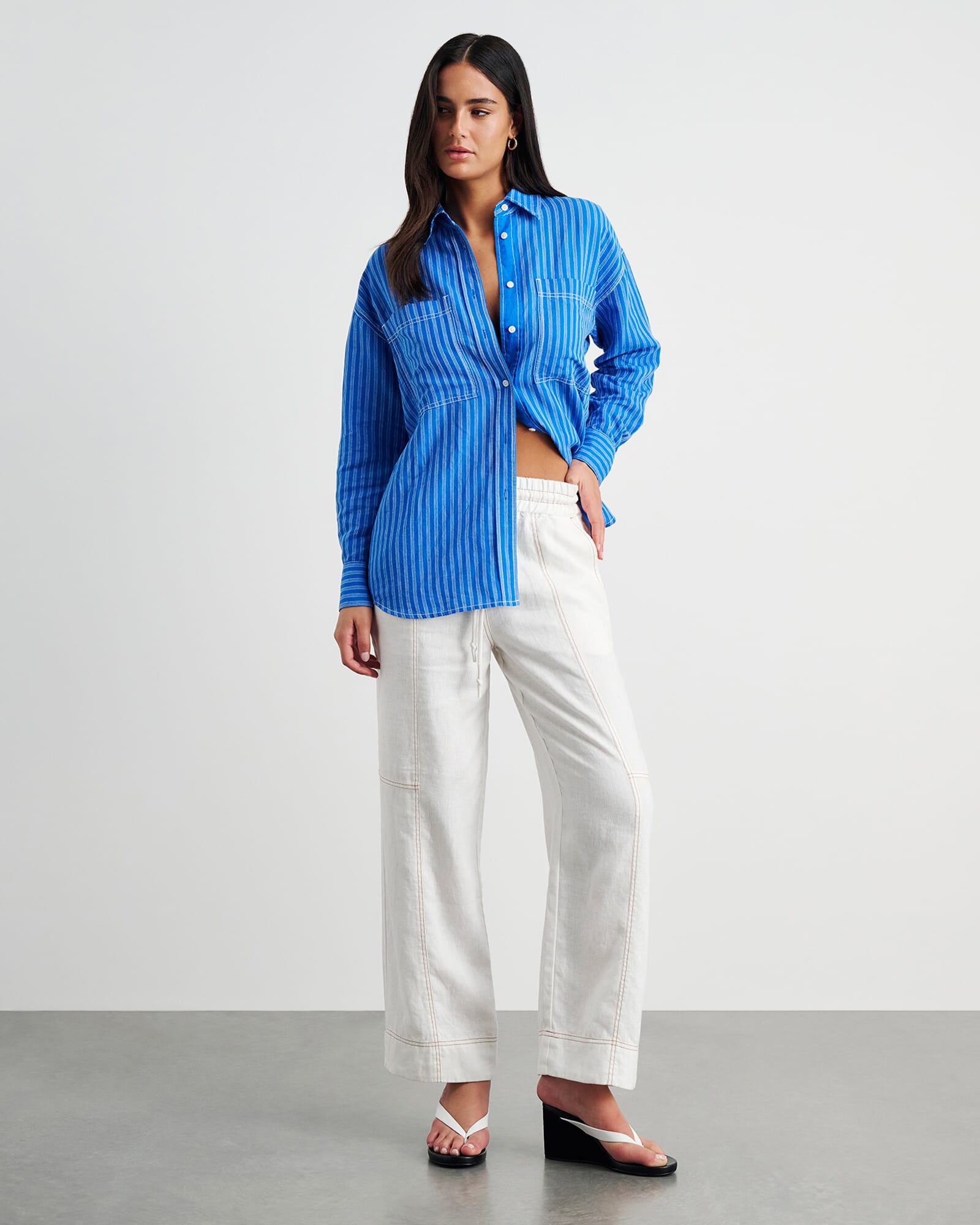 JAG winona stripe shirt bluemulti