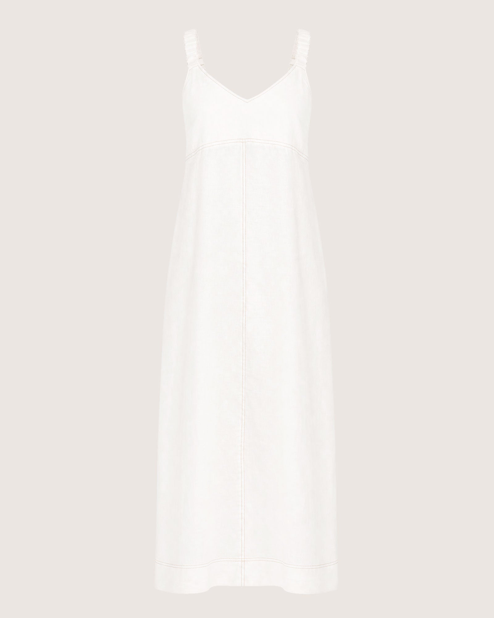 JAG sara linen midi dress white