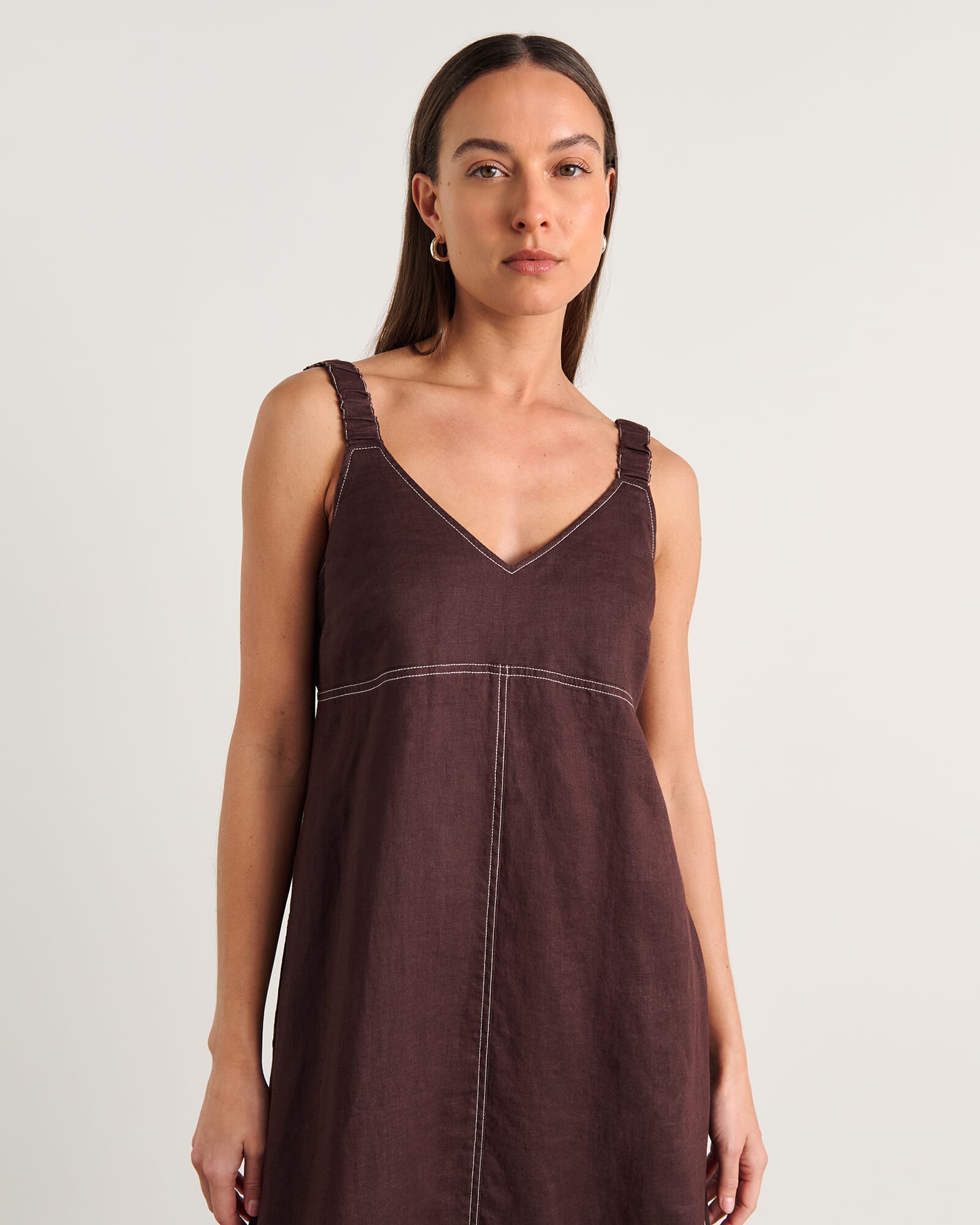 Sara Linen Midi Dress