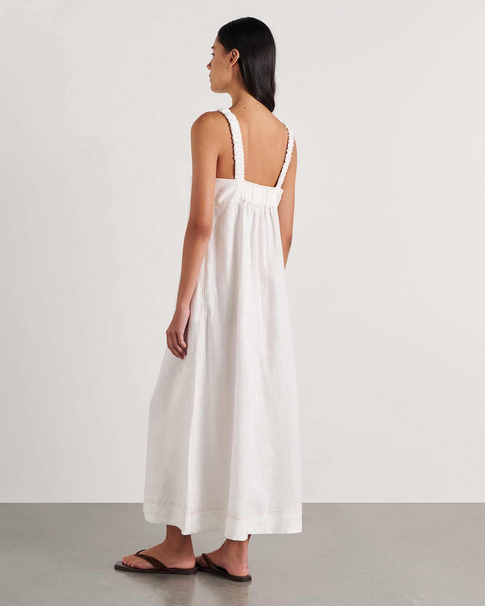 Sara Linen Midi Dress