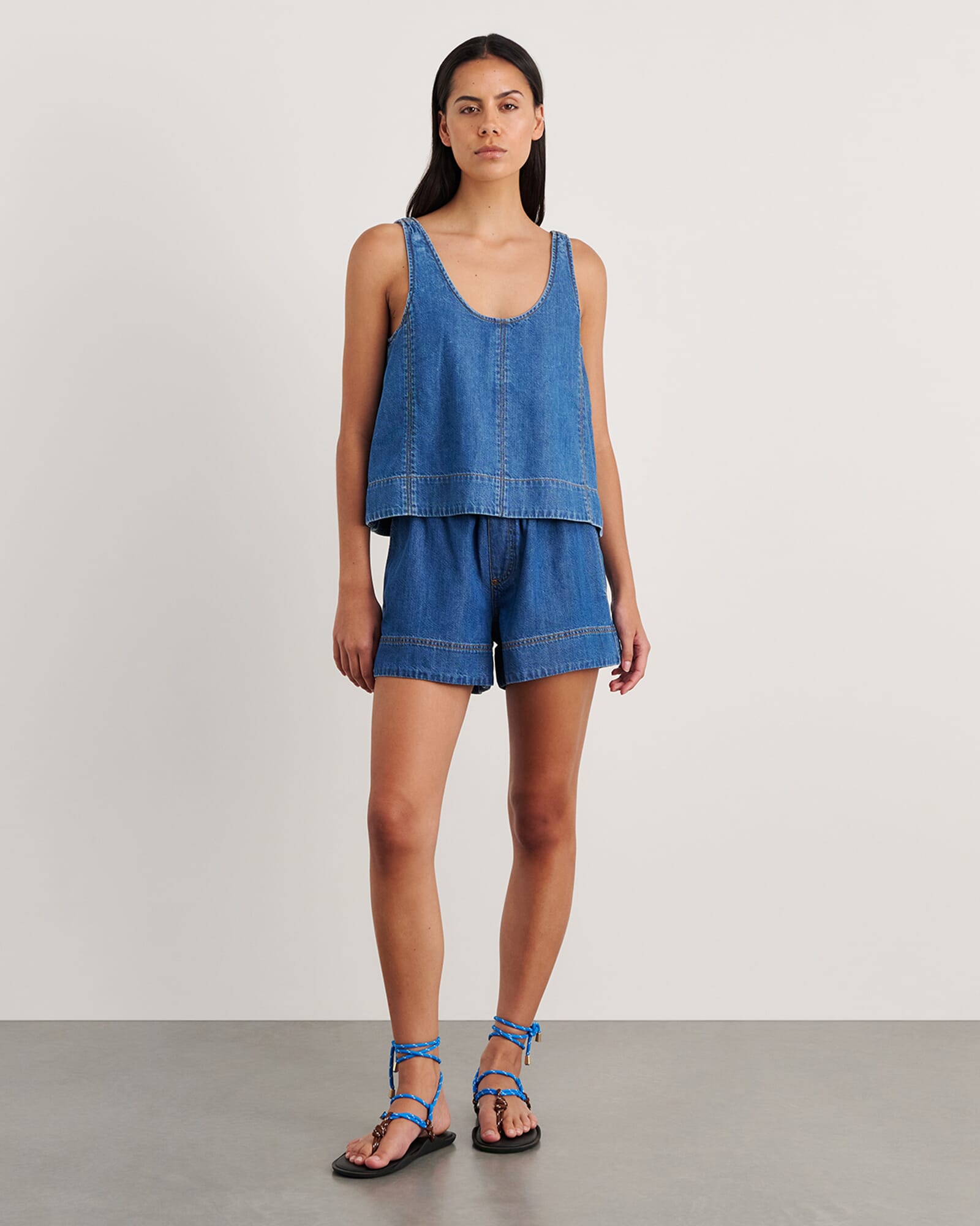 JAG loe denim pull on short bluevintage