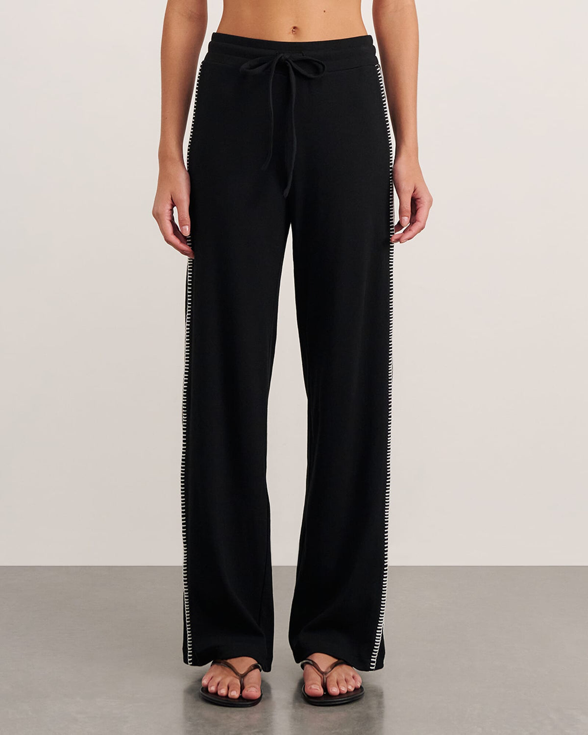 JAG celina blanket stitch pant black