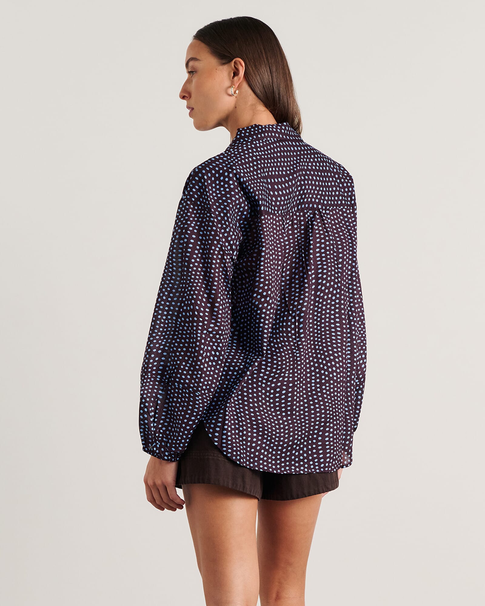 JAG ania spot long sleeve shirt brownmulti