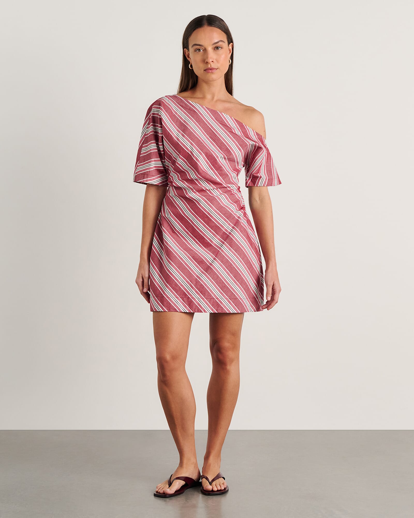 JAG zuri mini dress ivoryburgundy