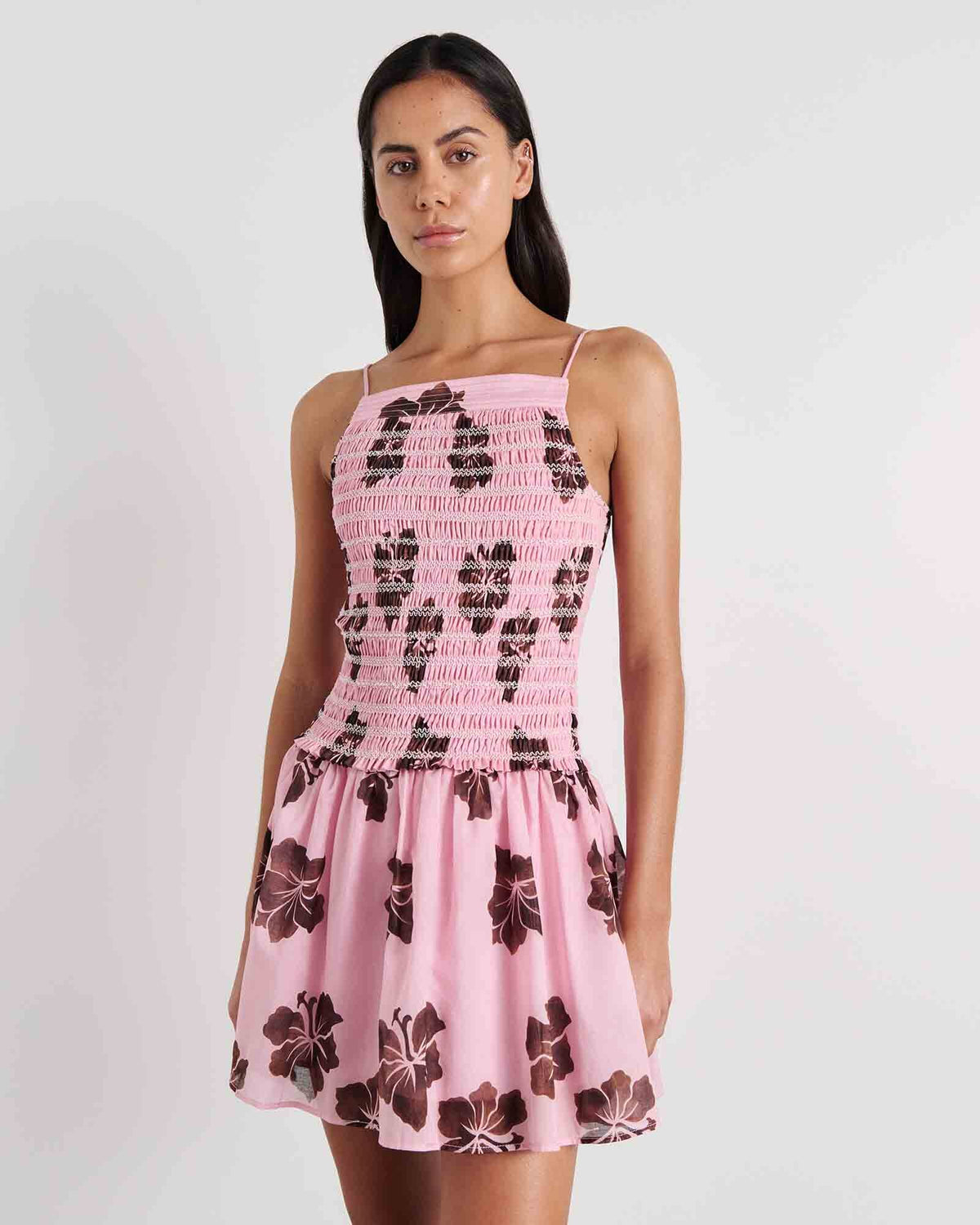Bobbi Shirred Mini Dress