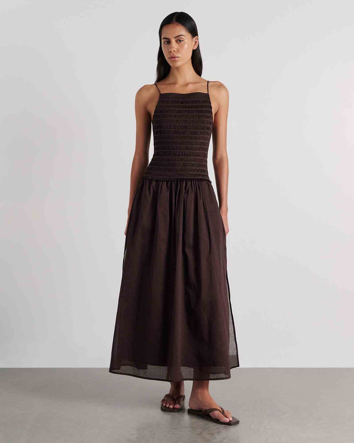Marie Shirred Maxi Dress
