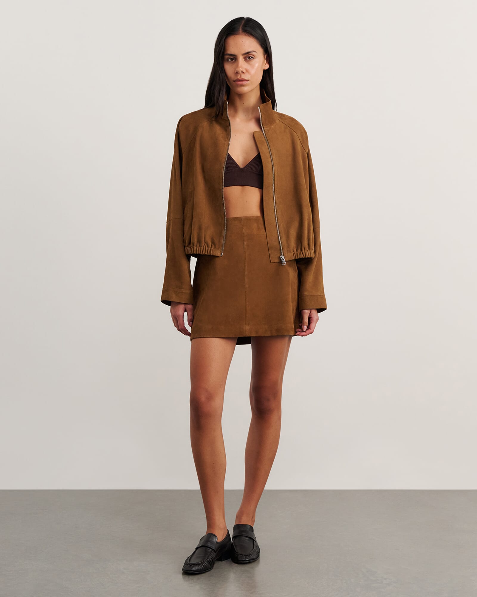 JAG ophelia suede mini skirt biscuit