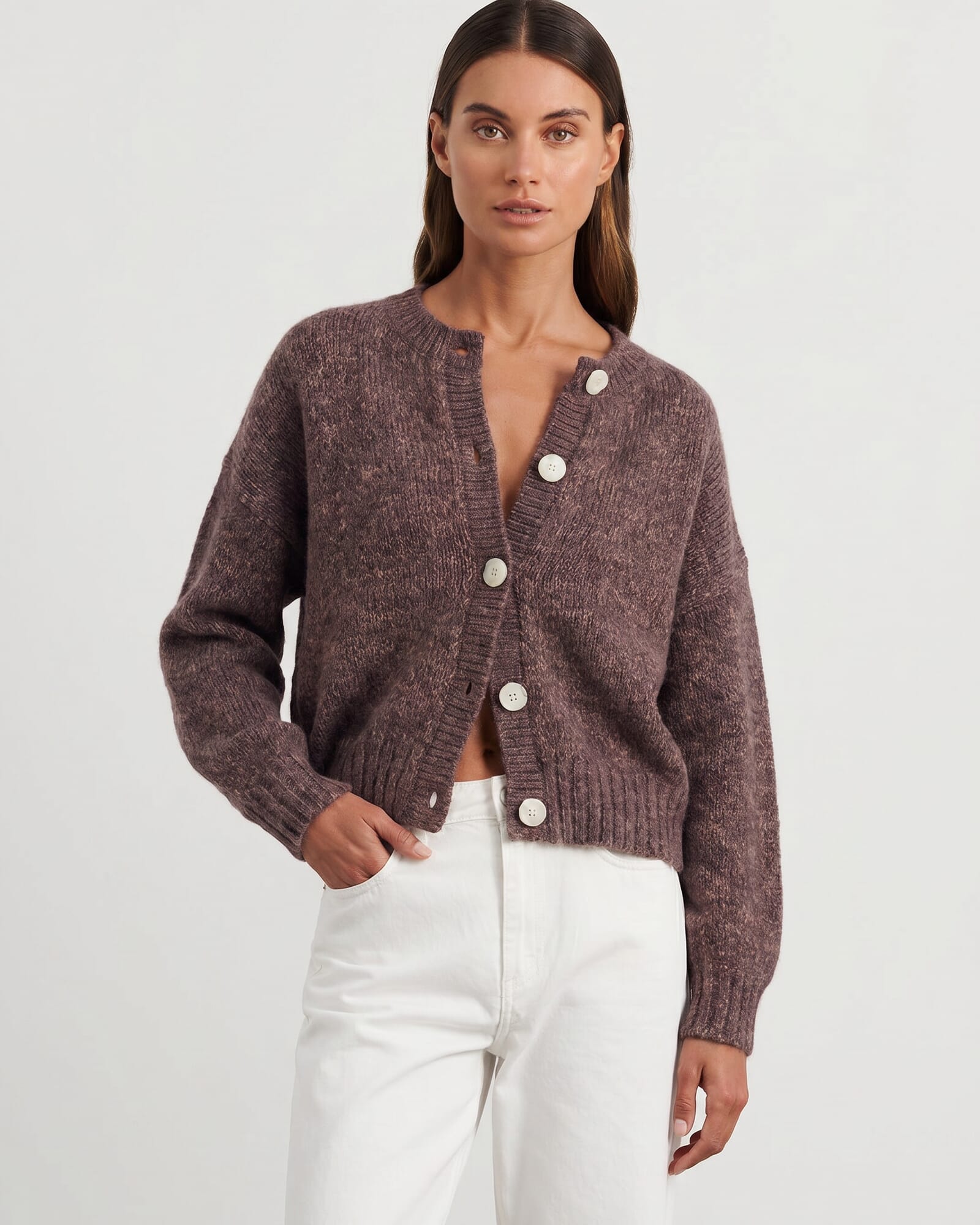 JAG lily fluffy knit cardigan burnthenna
