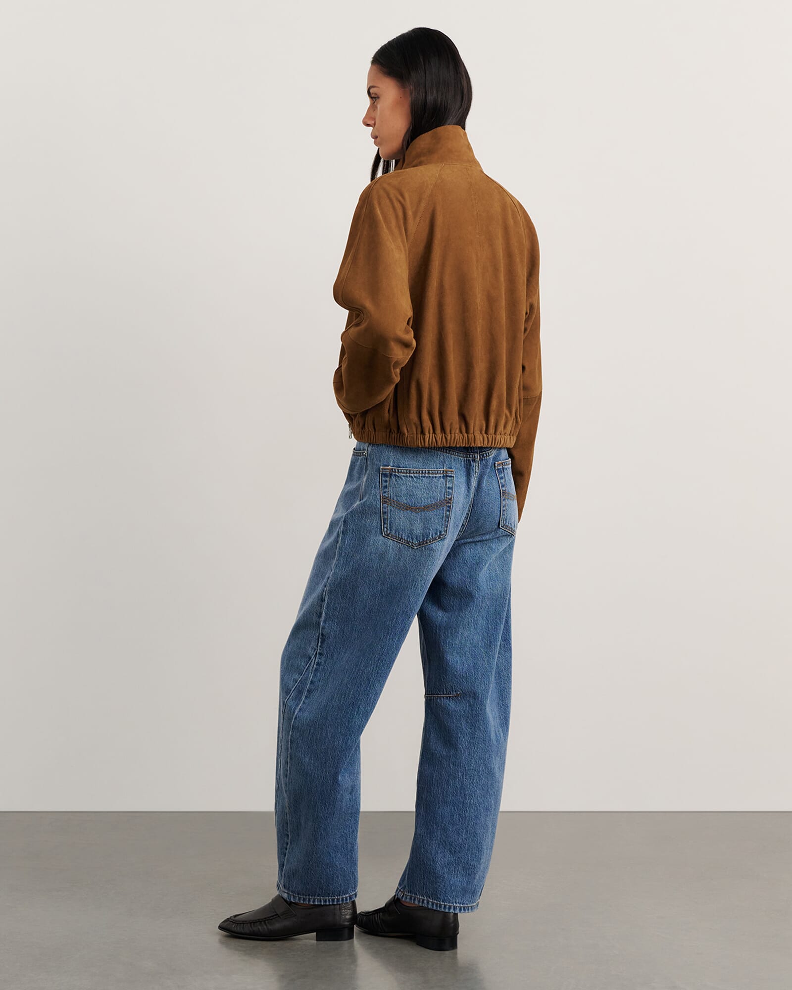 JAG ophelia suede bomber biscuit