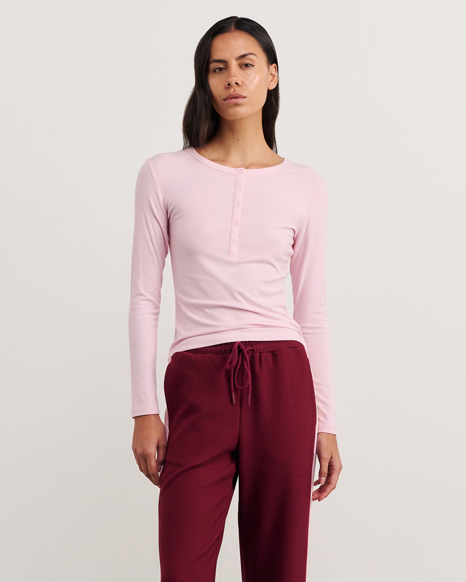 JAG celina henley top pinkfrost