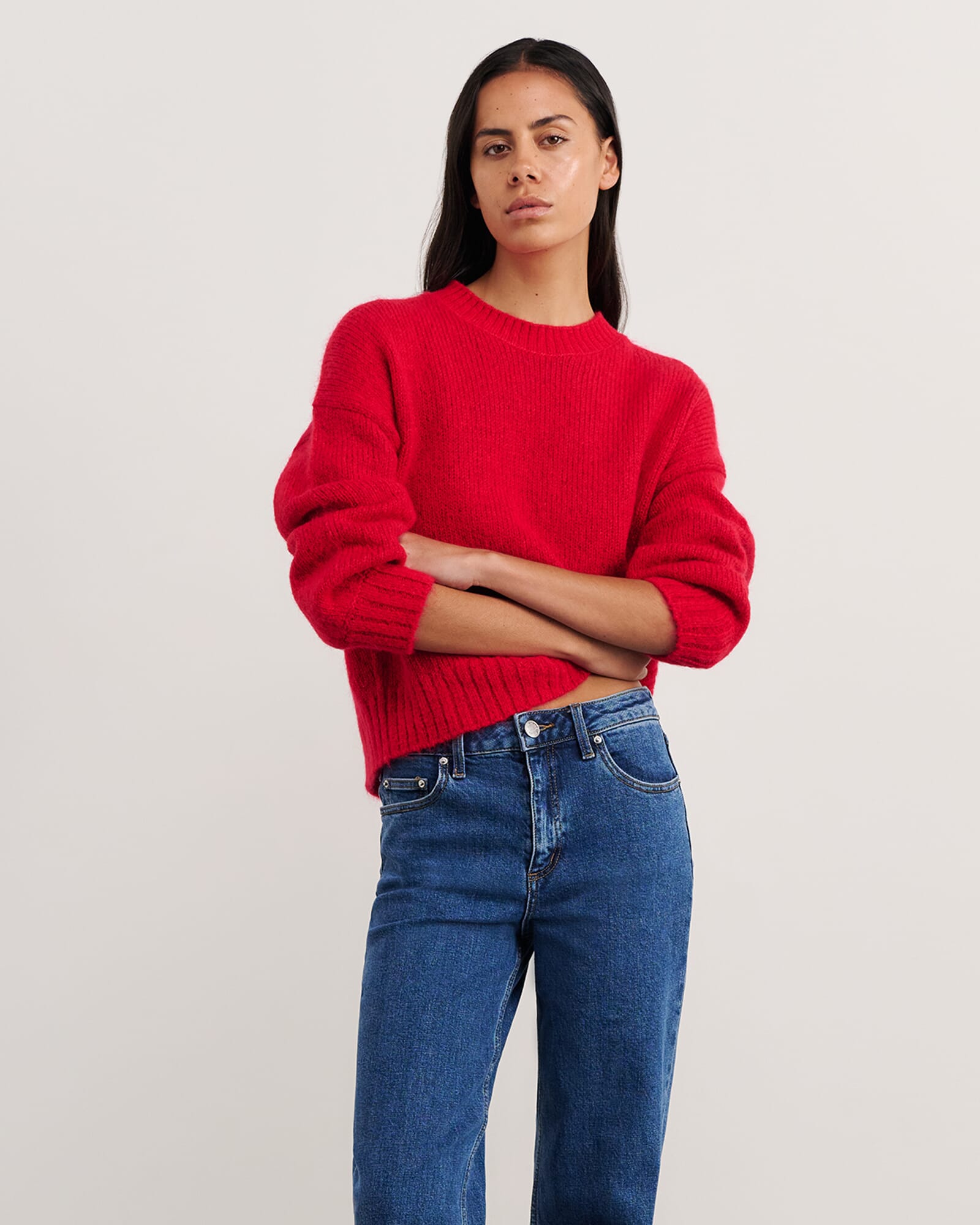 JAG lily crew sweater brightred