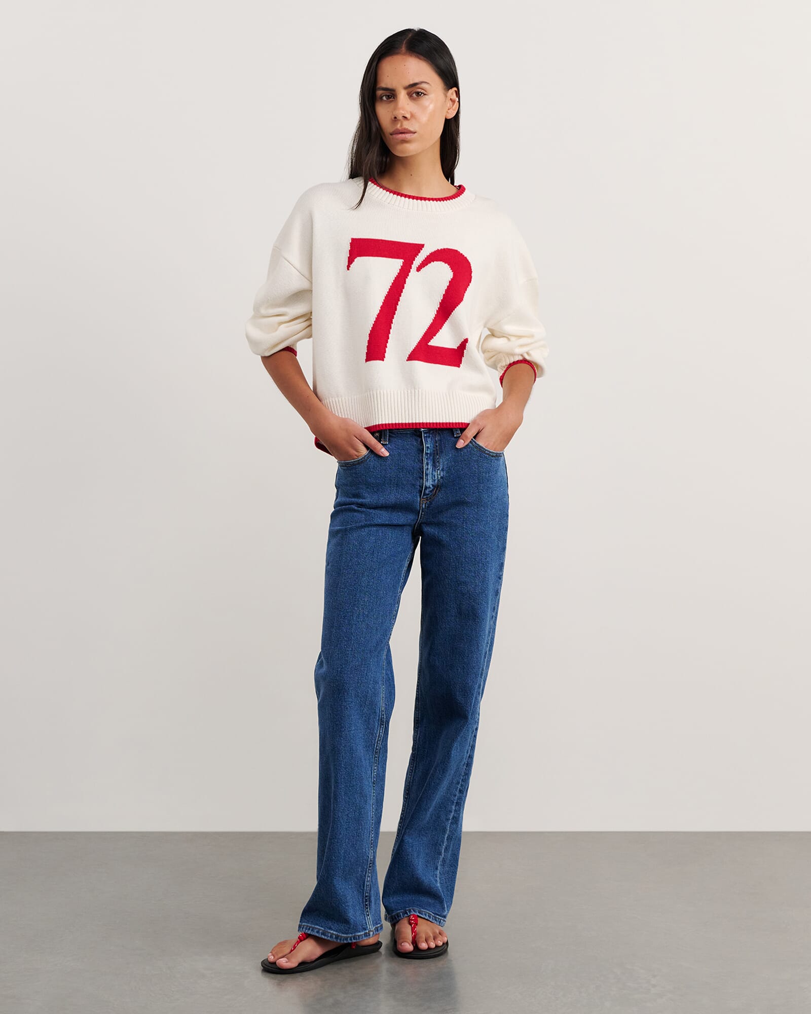 JAG gia crew knit whitemerlot