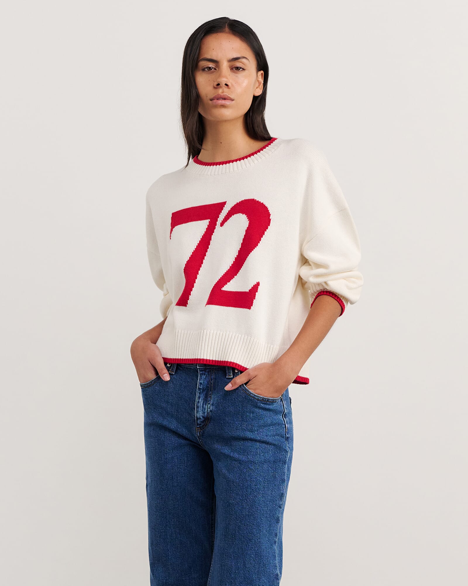 JAG gia crew knit whitemerlot