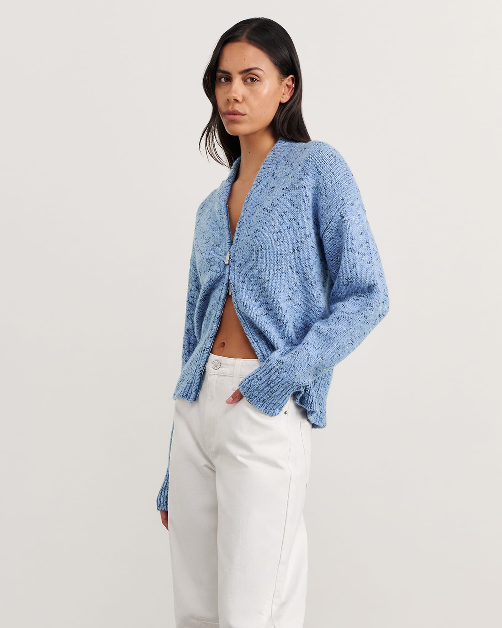 JAG lou zip knit jacket bluemulti