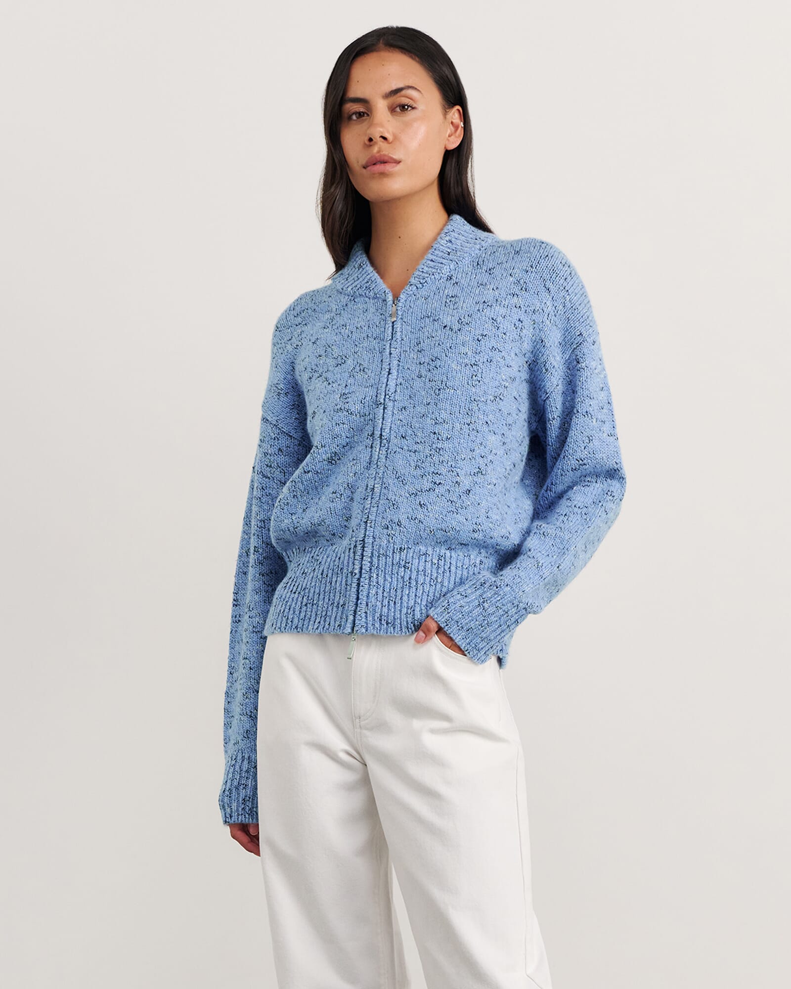 JAG lou zip knit jacket bluemulti