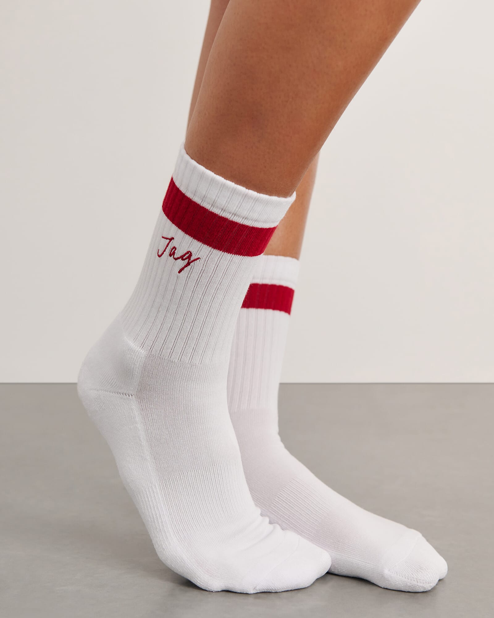 JAG jag embroidered sport sock whitered