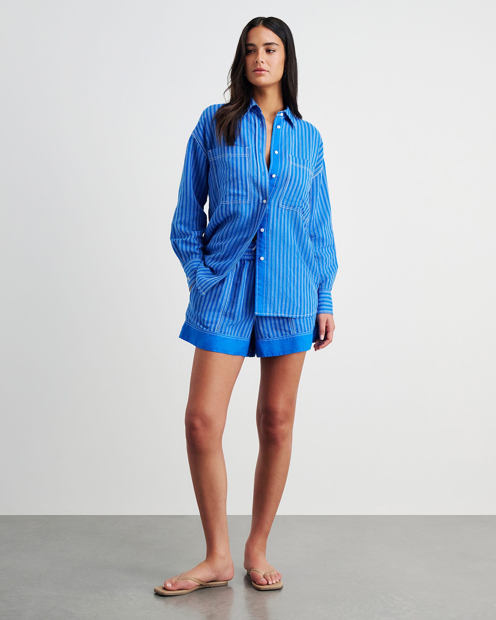JAG winona stripe shirt bluemulti