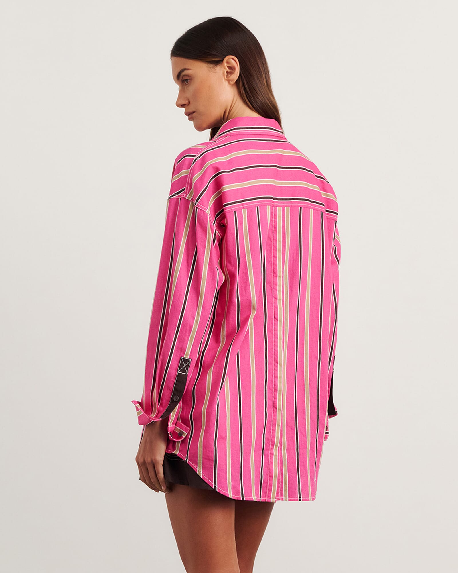 JAG winona stripe shirt pinkmulti