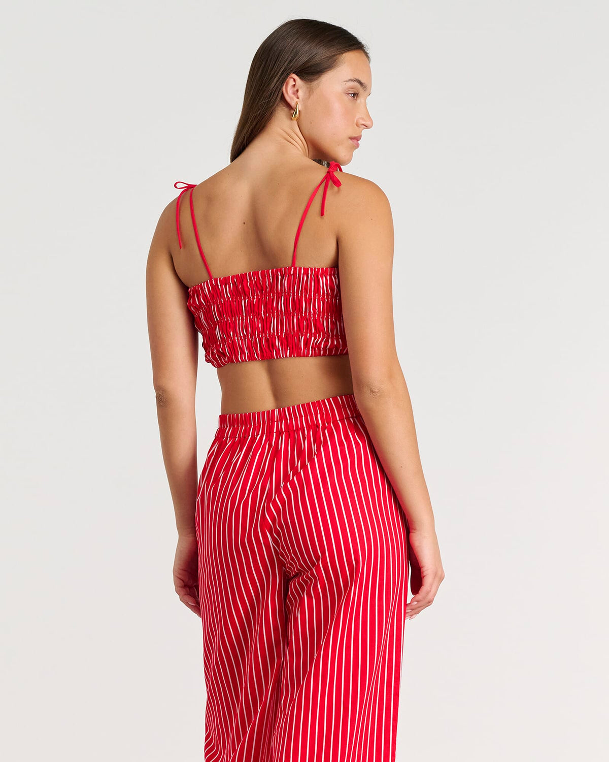JAG cotton stripe bodice redwhite