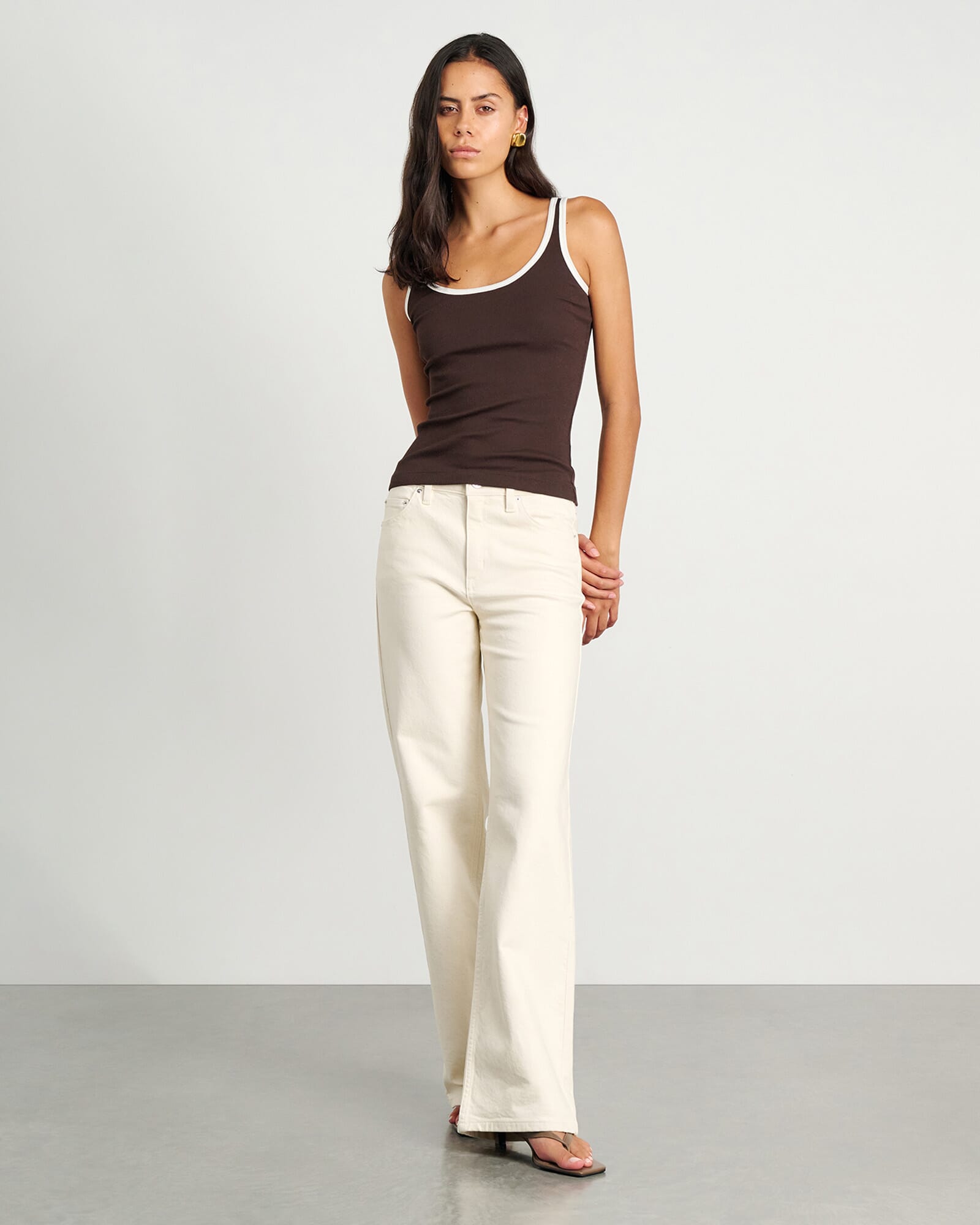 JAG kate contrast scoop tank darkchocolate