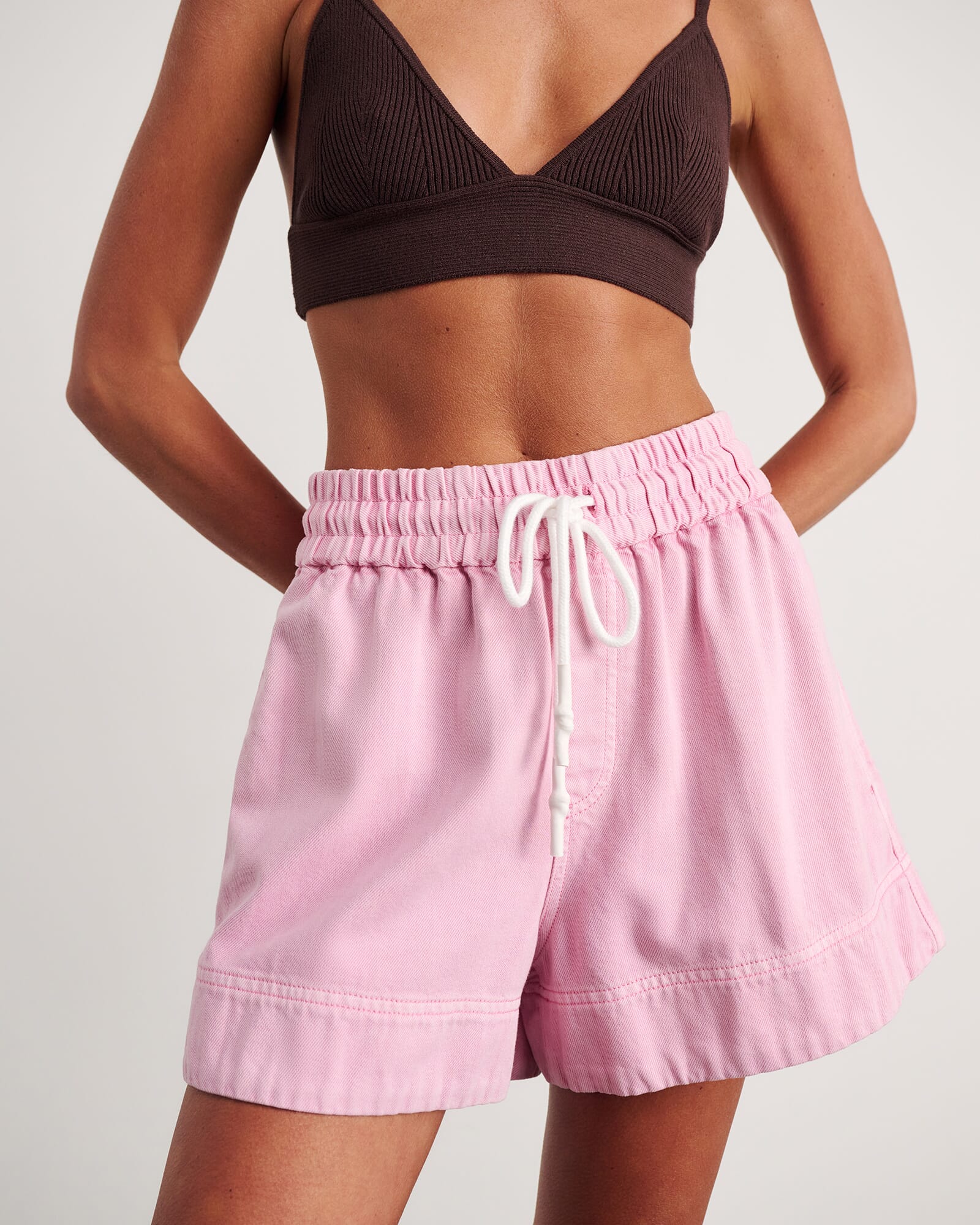 JAG loe denim pull on short pink