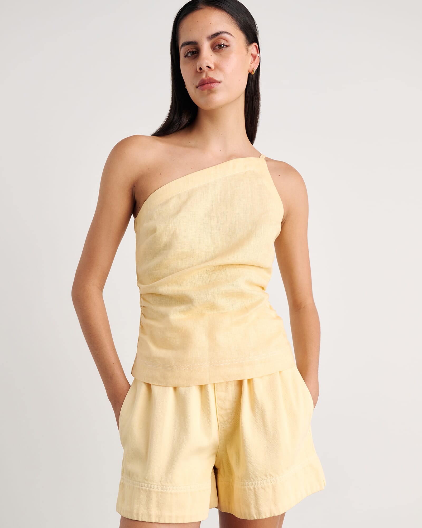 JAG sabine one shoulder top butter