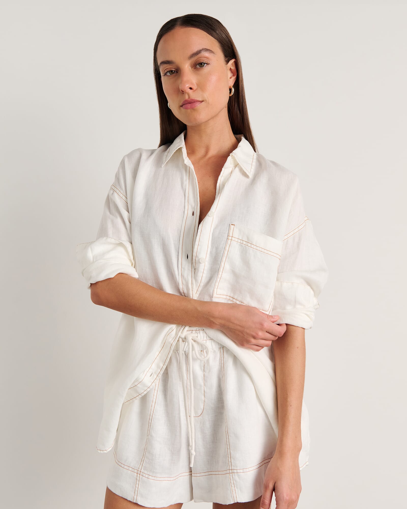 JAG gigi linen relaxed shirt white