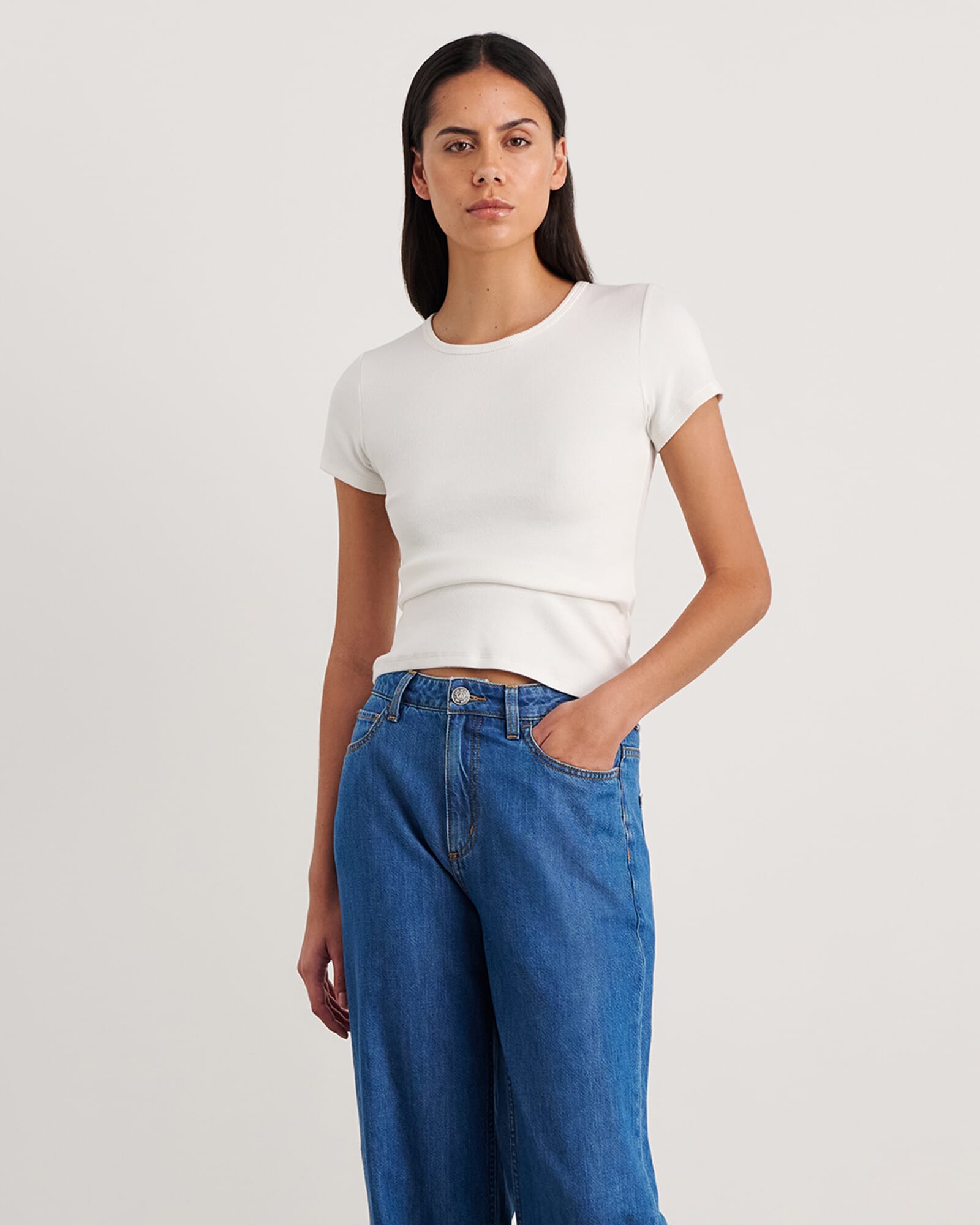 JAG kate baby tee white