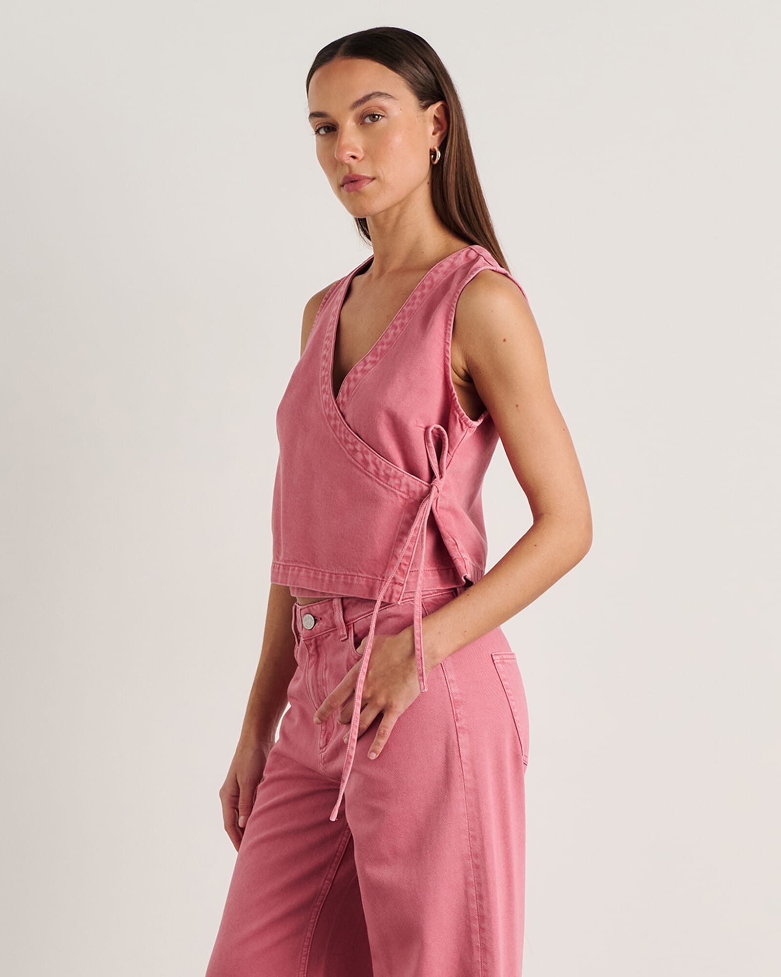 JAG loe wrap top tearose