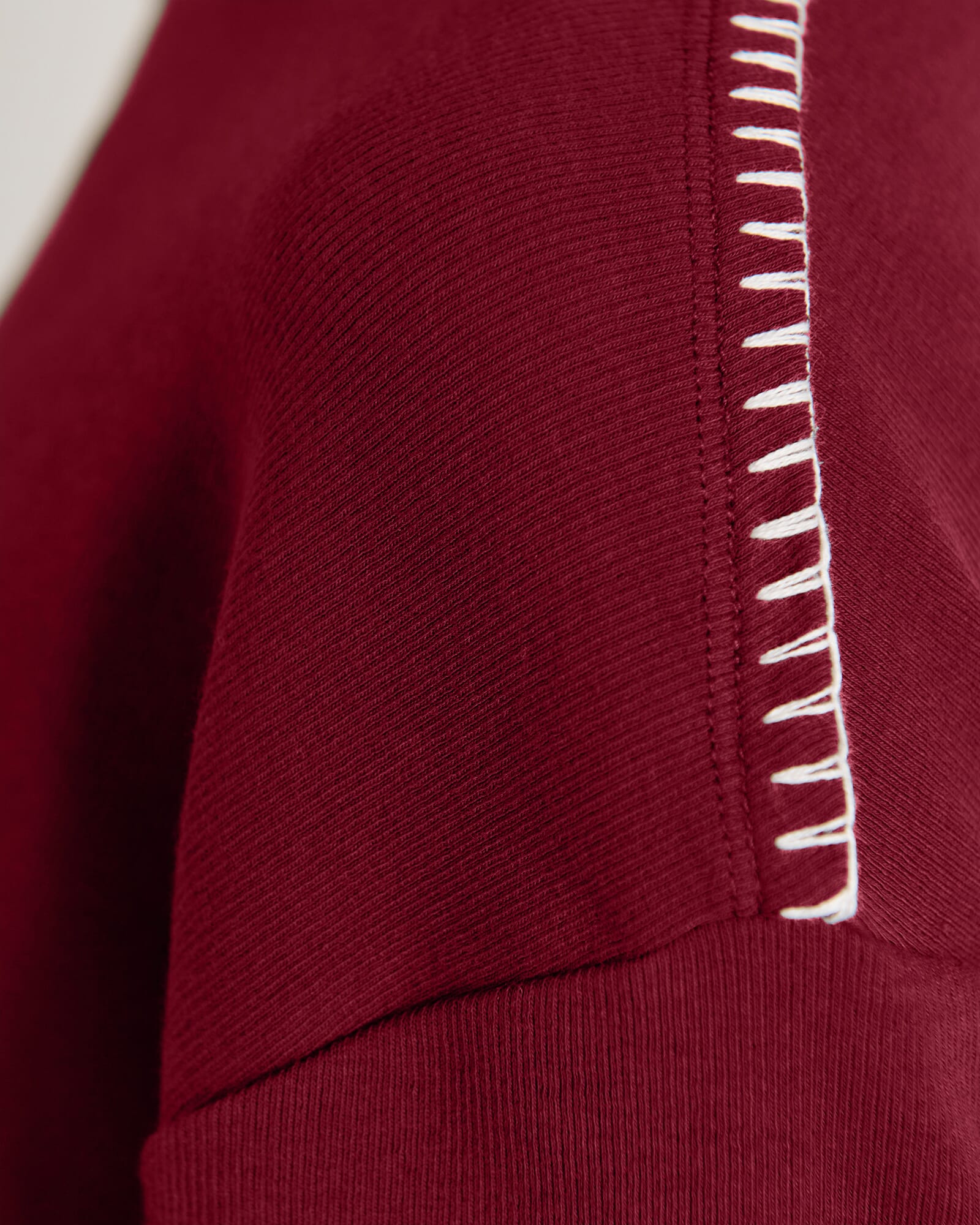 JAG celina blanket stitch tee burgundy
