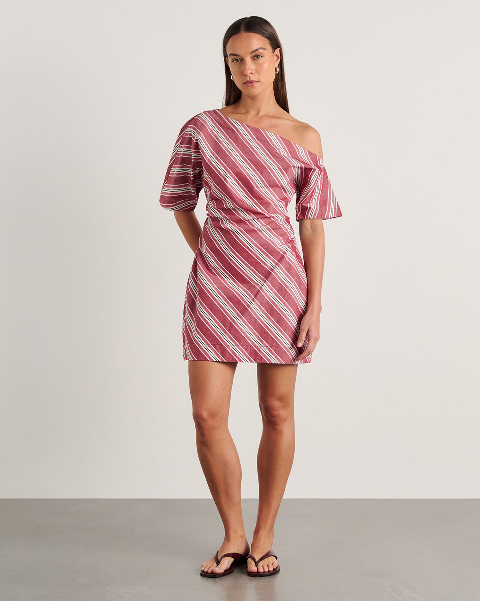 JAG zuri mini dress ivoryburgundy