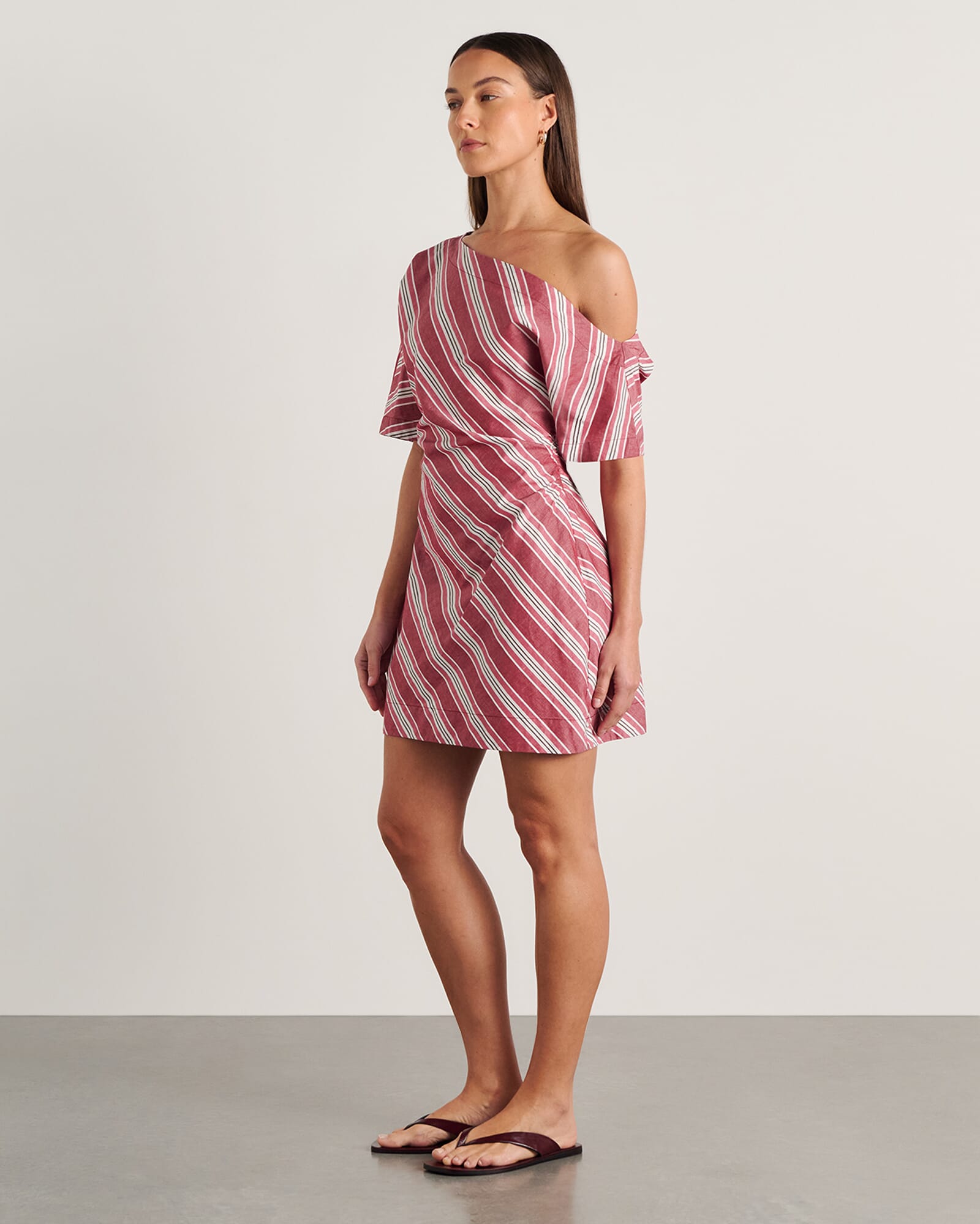 JAG zuri mini dress ivoryburgundy
