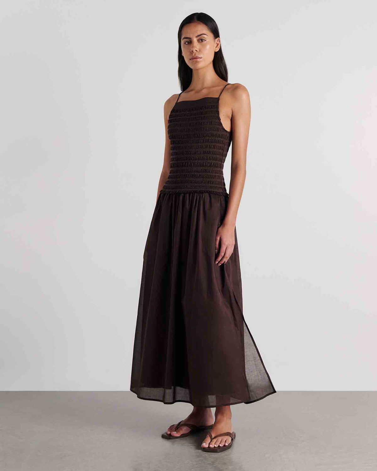 Marie Shirred Maxi Dress