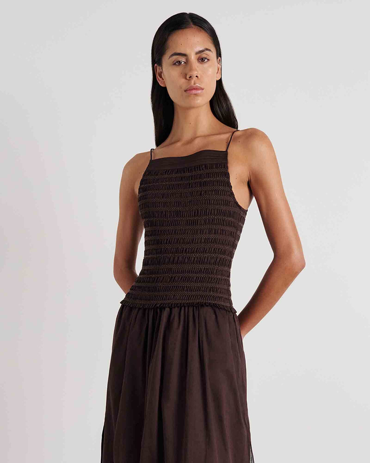Marie Shirred Maxi Dress
