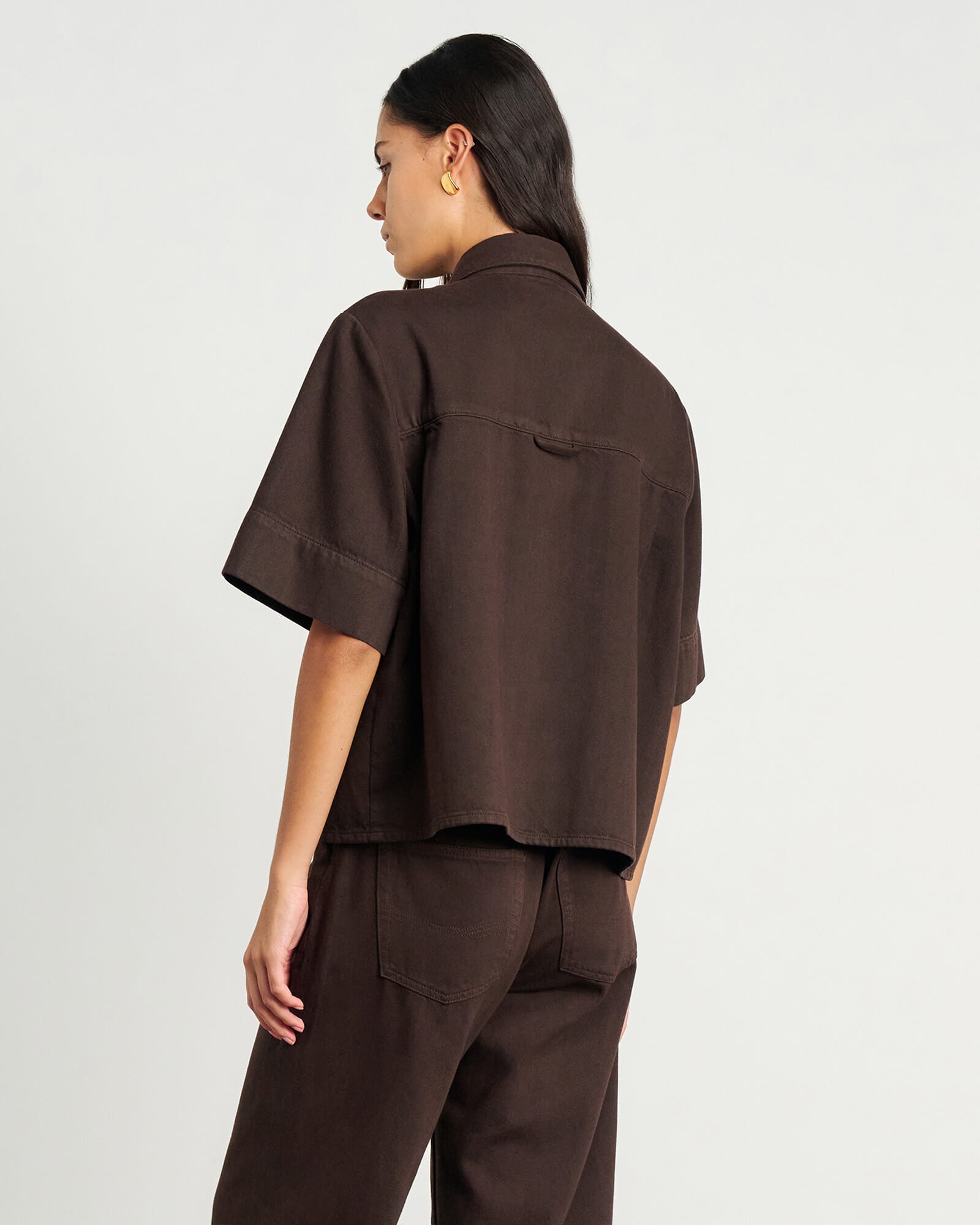 JAG loe denim shirt darkchocolate