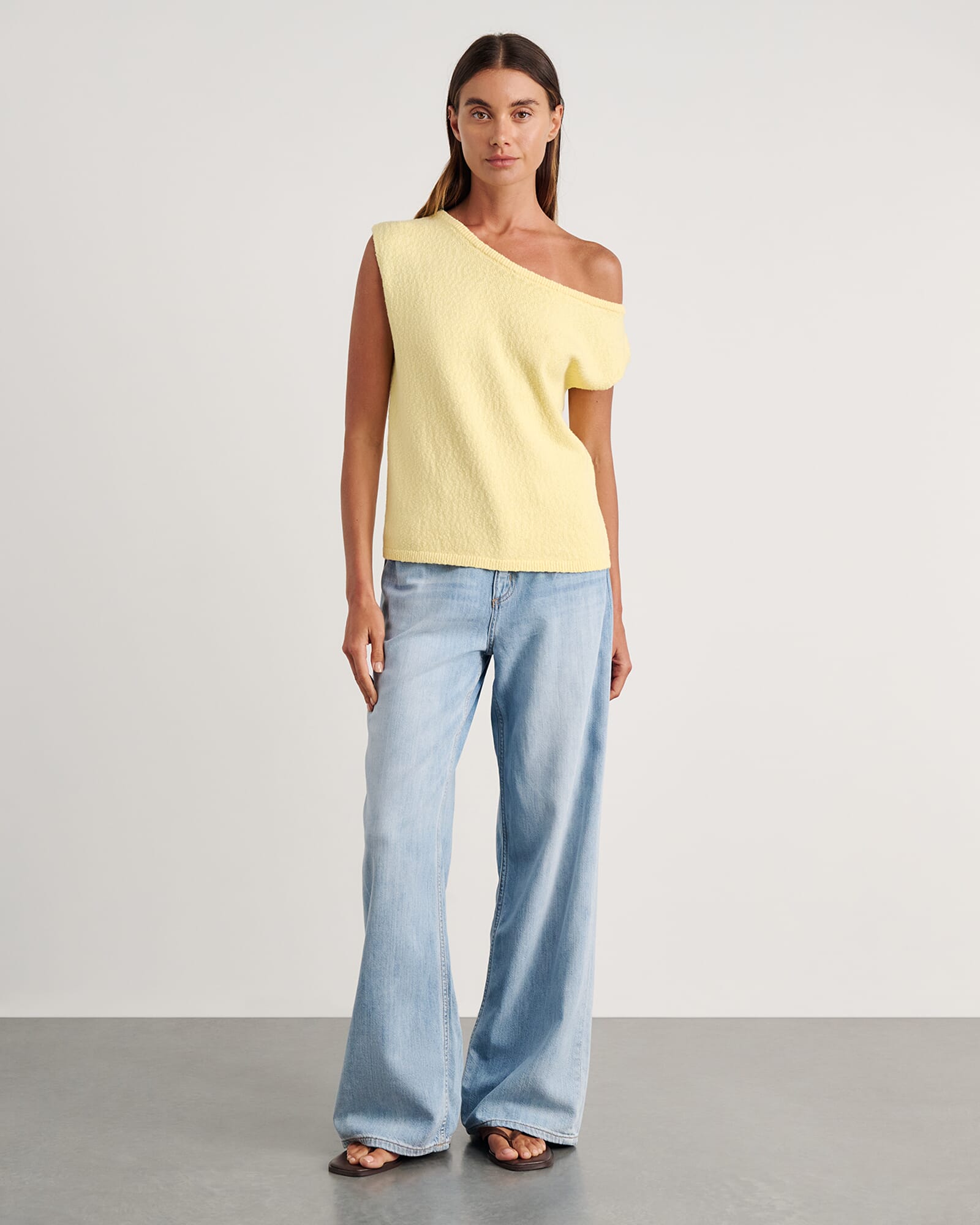 JAG arden off shoulder knit lemonsorbet