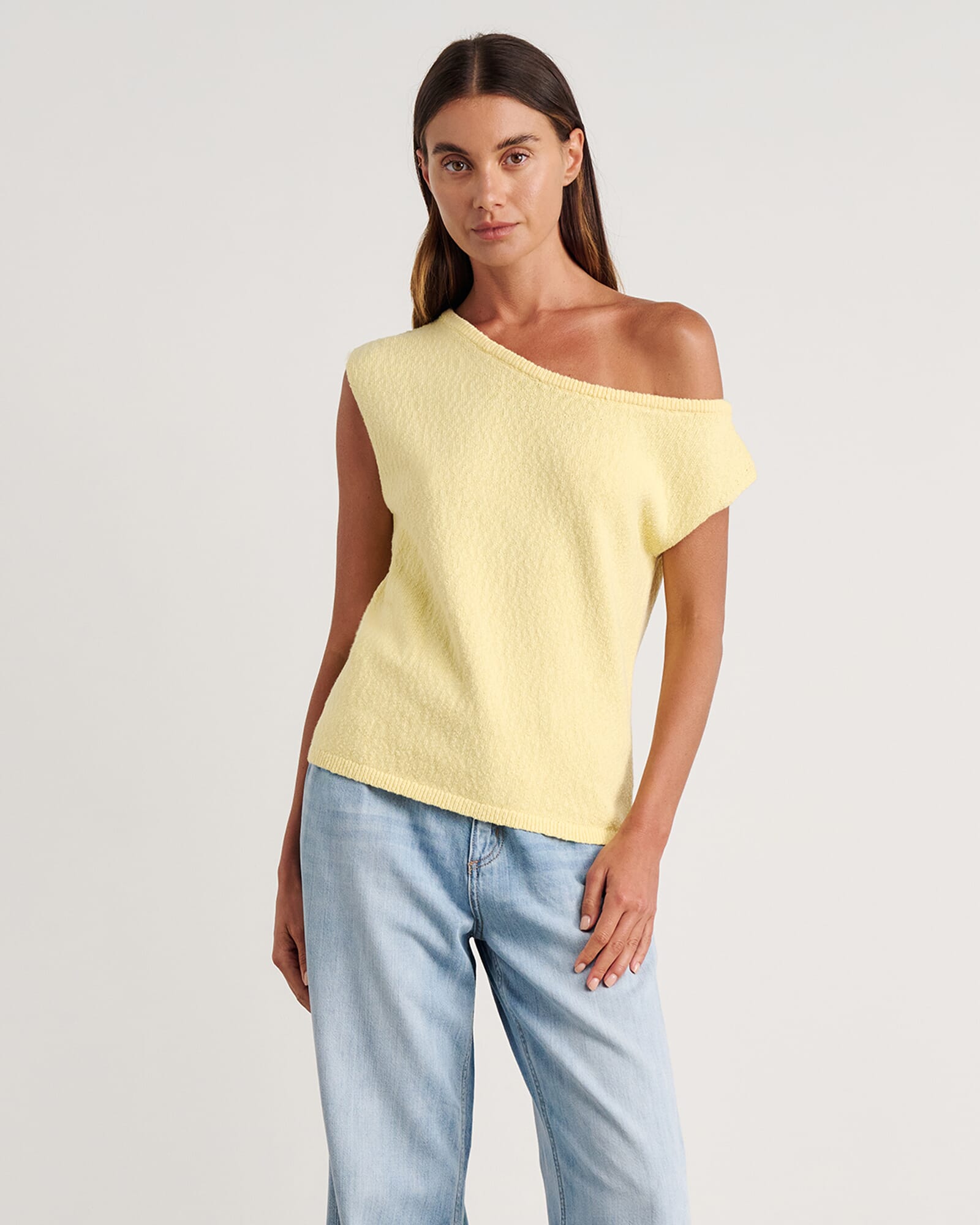 JAG arden off shoulder knit lemonsorbet
