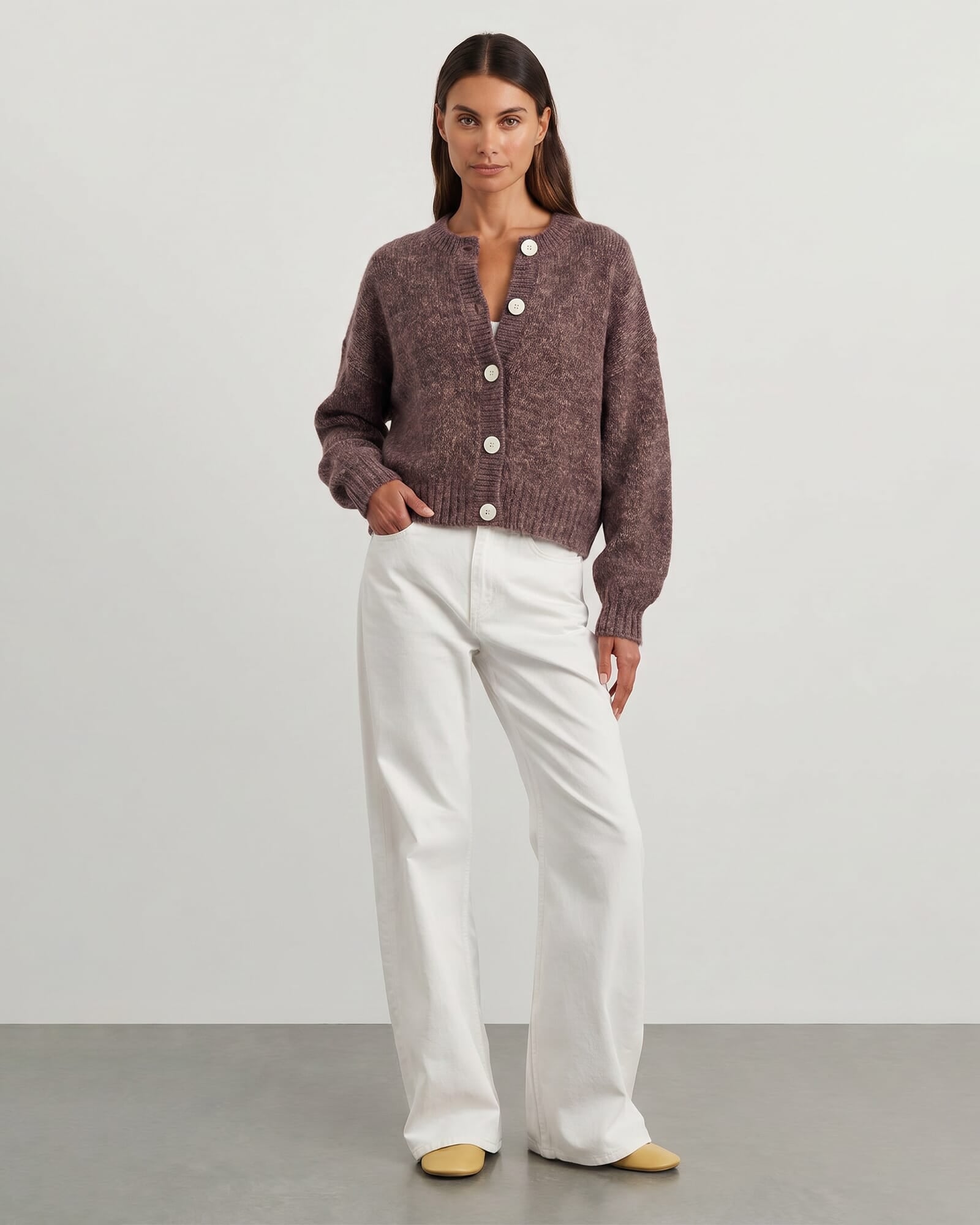 JAG lily fluffy knit cardigan burnthenna