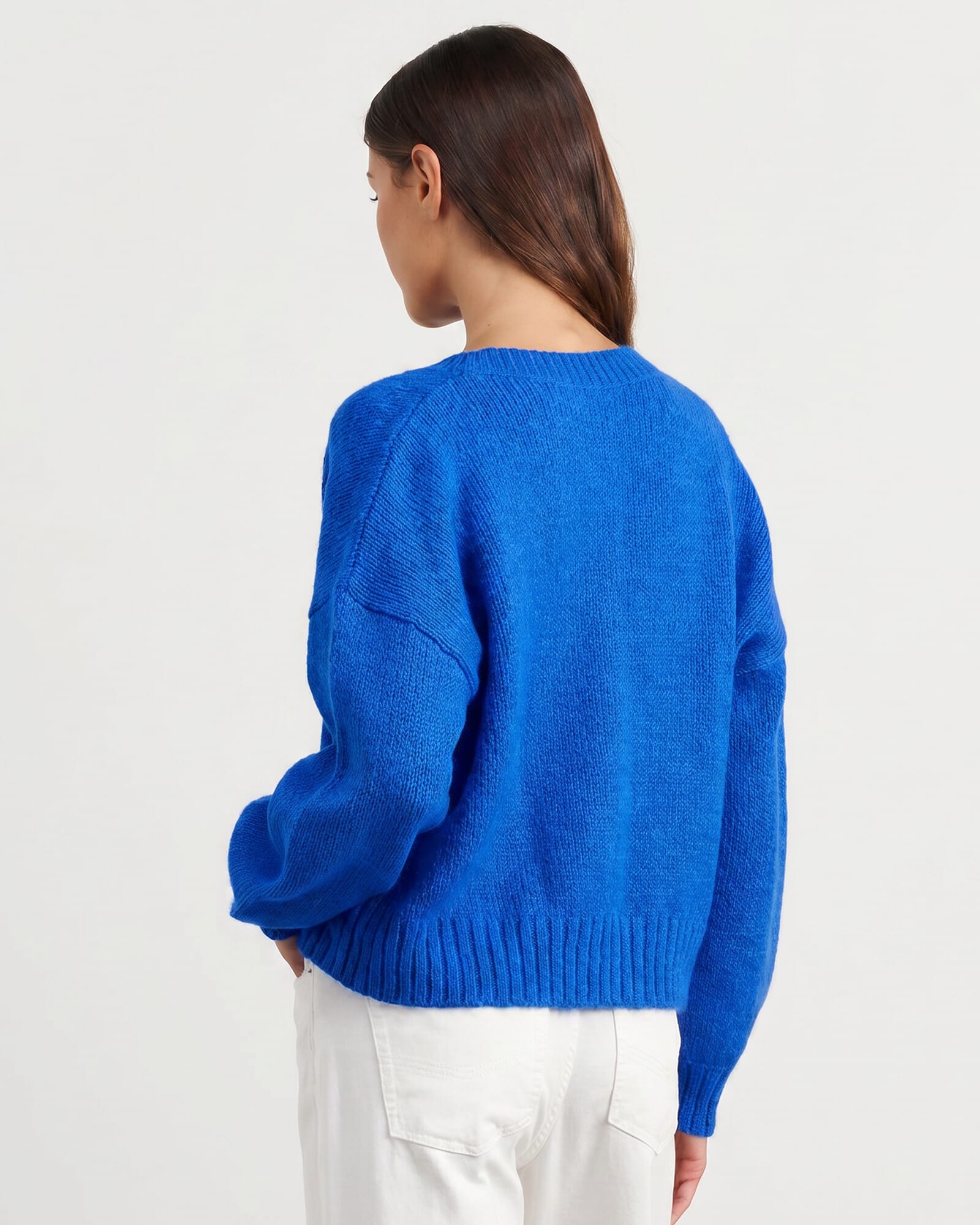 JAG lily fluffy knit cardigan cobalt