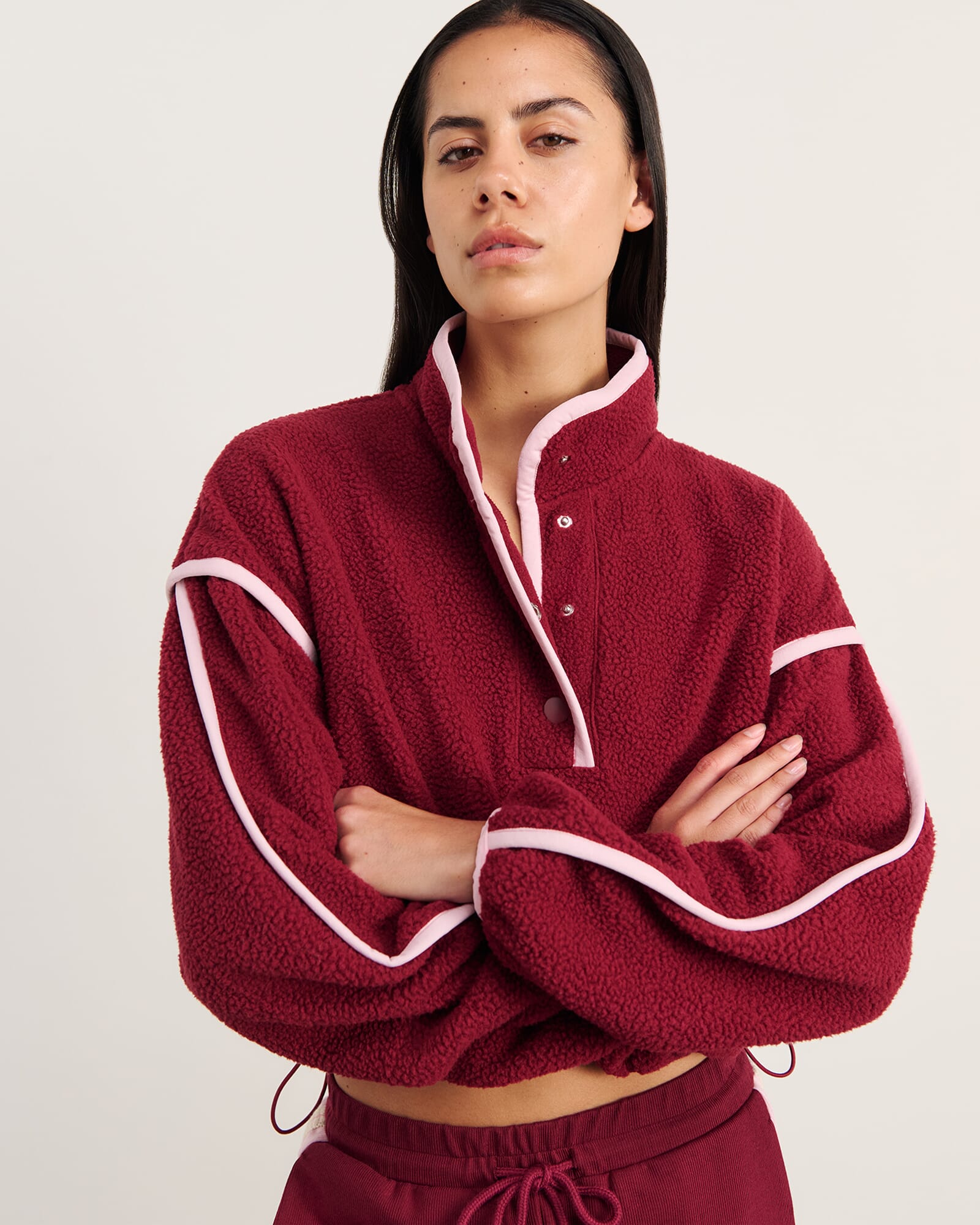 JAG polar fleece sweater wine