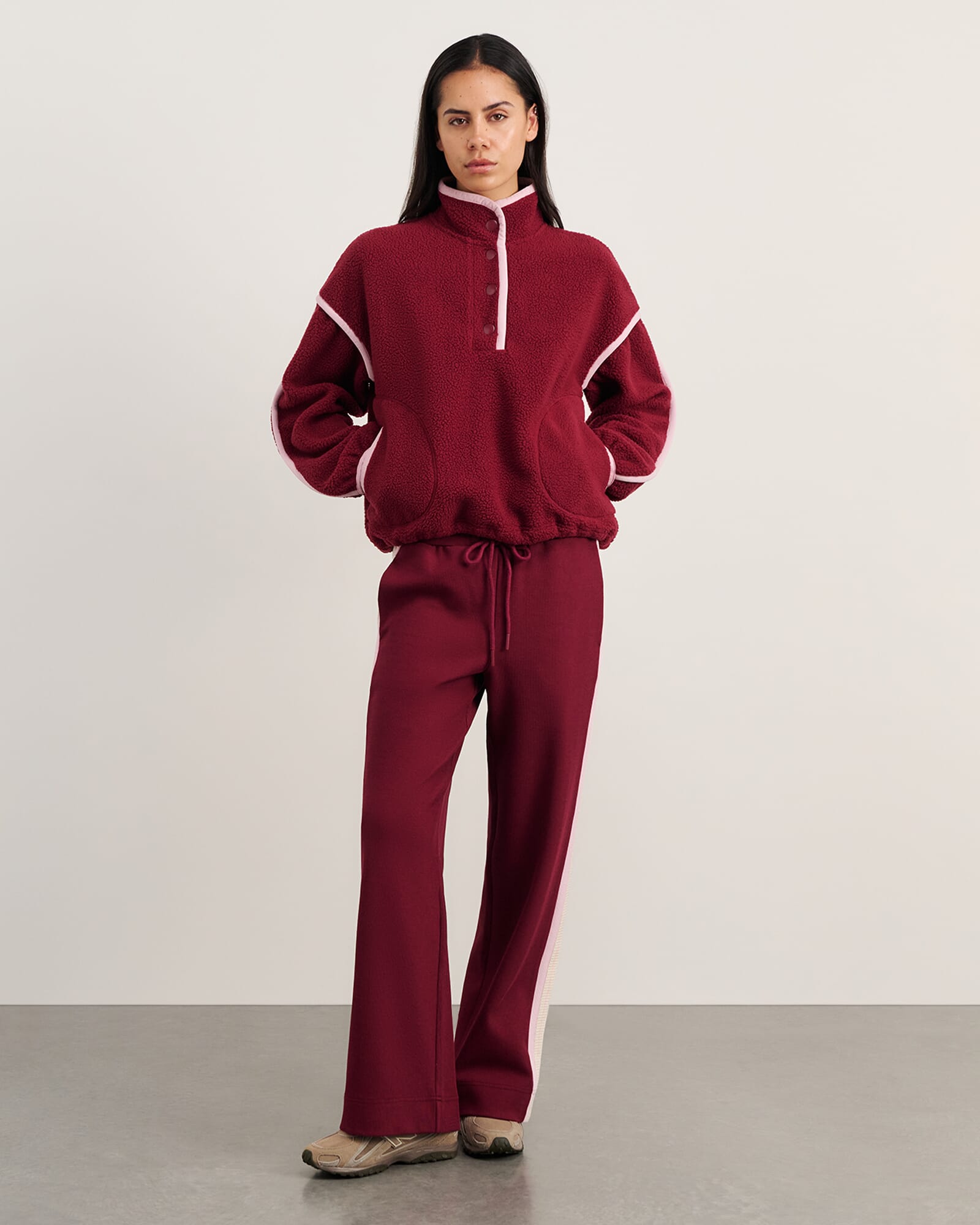 JAG polar fleece sweater wine