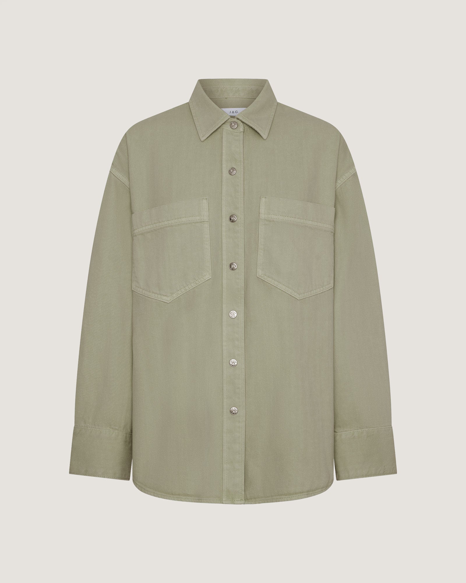 JAG loe denim shacket sage