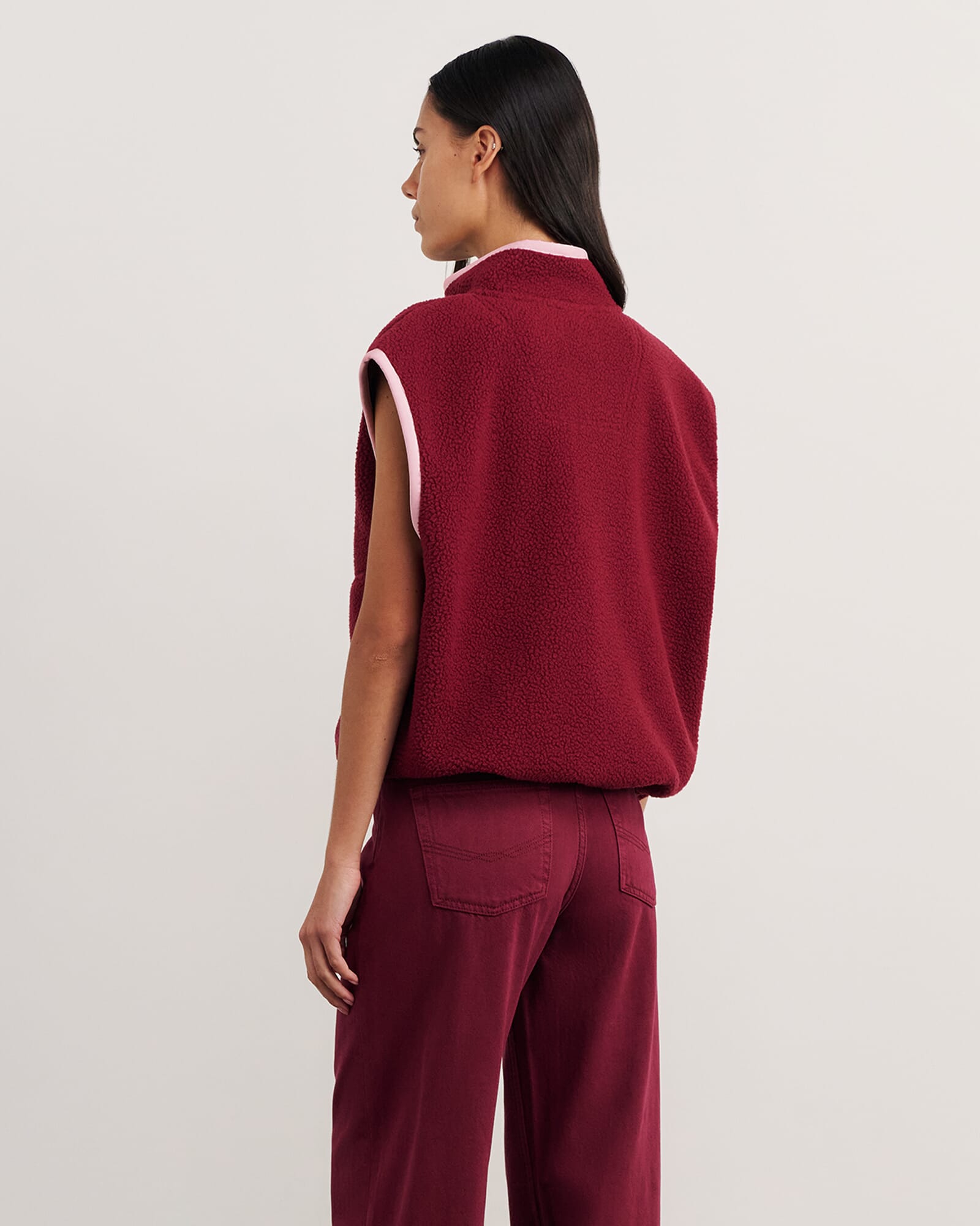 JAG polar fleece vest wine