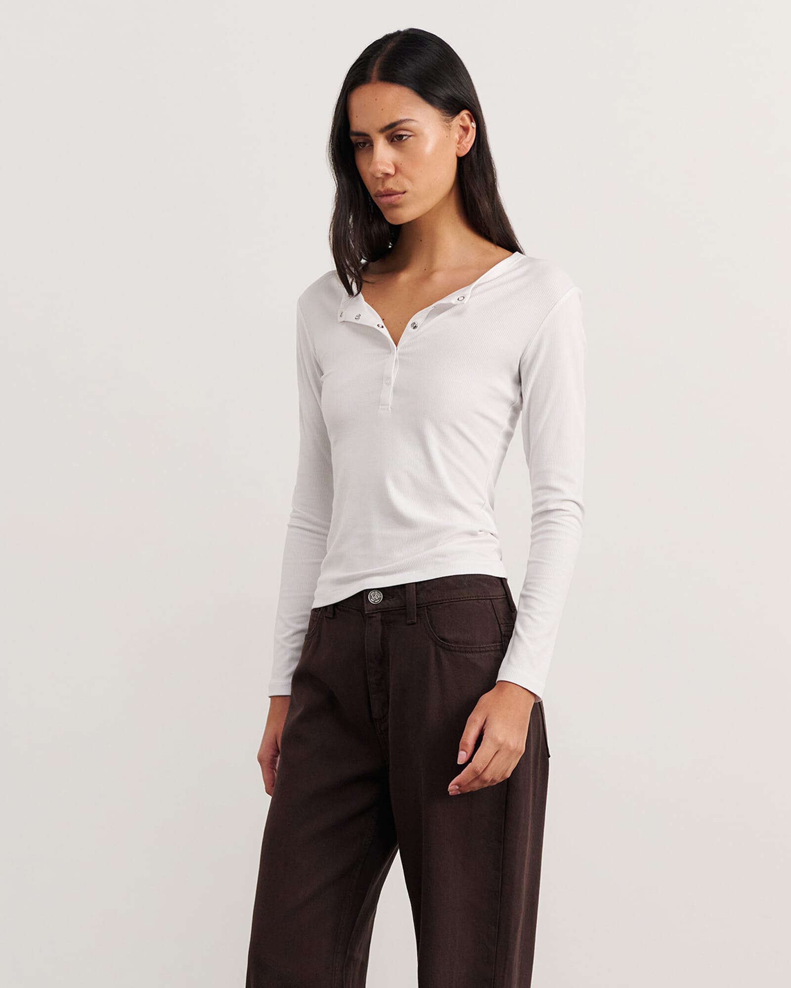 JAG celina henley top white