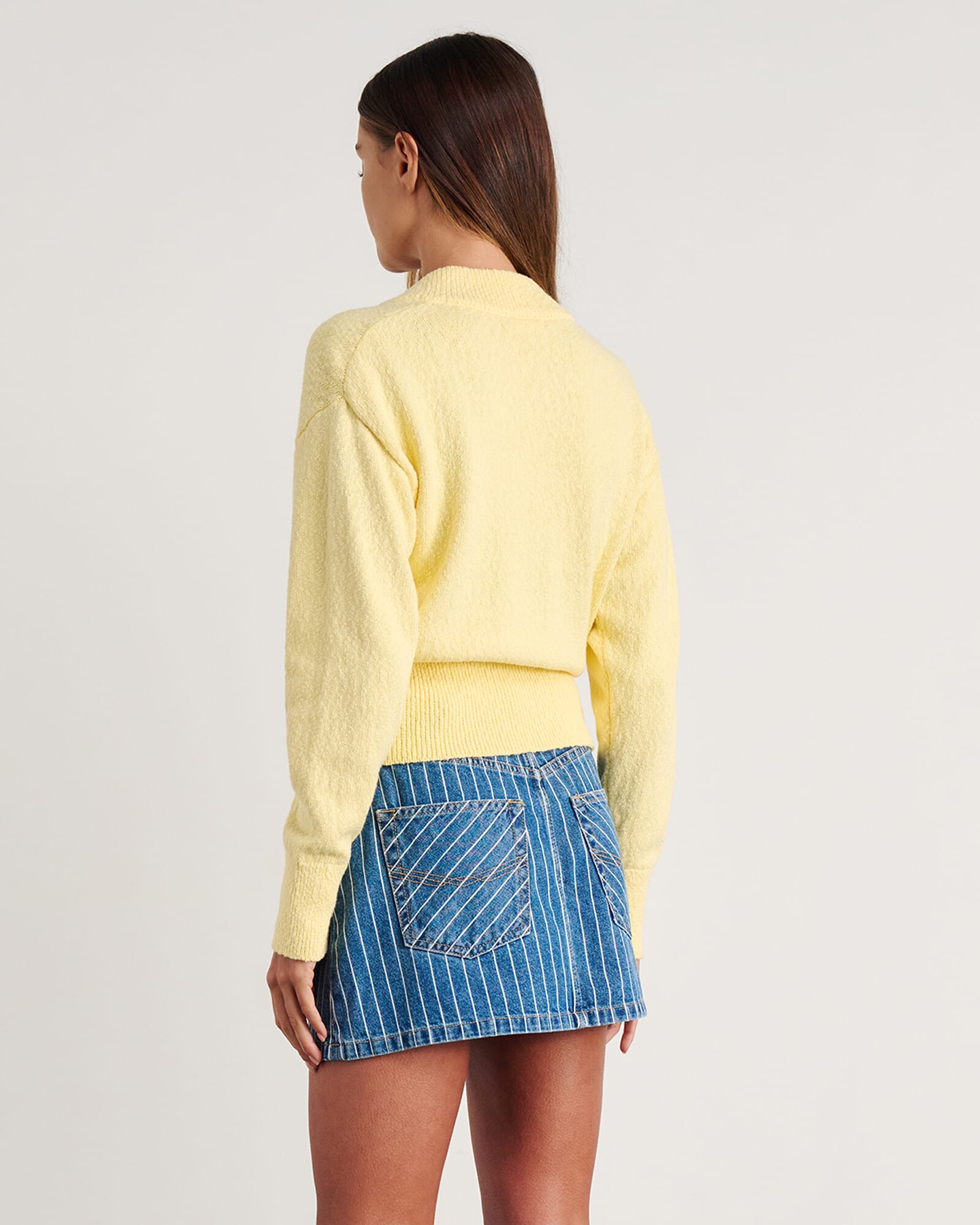 JAG arden zip knit cardigan lemonsorbet
