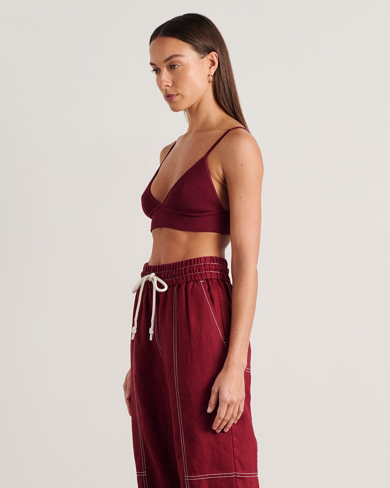 JAG lydia knit bralette burgundy