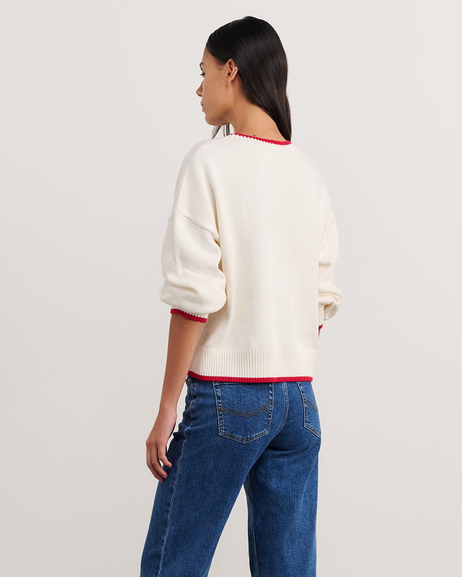 JAG gia crew knit whitemerlot
