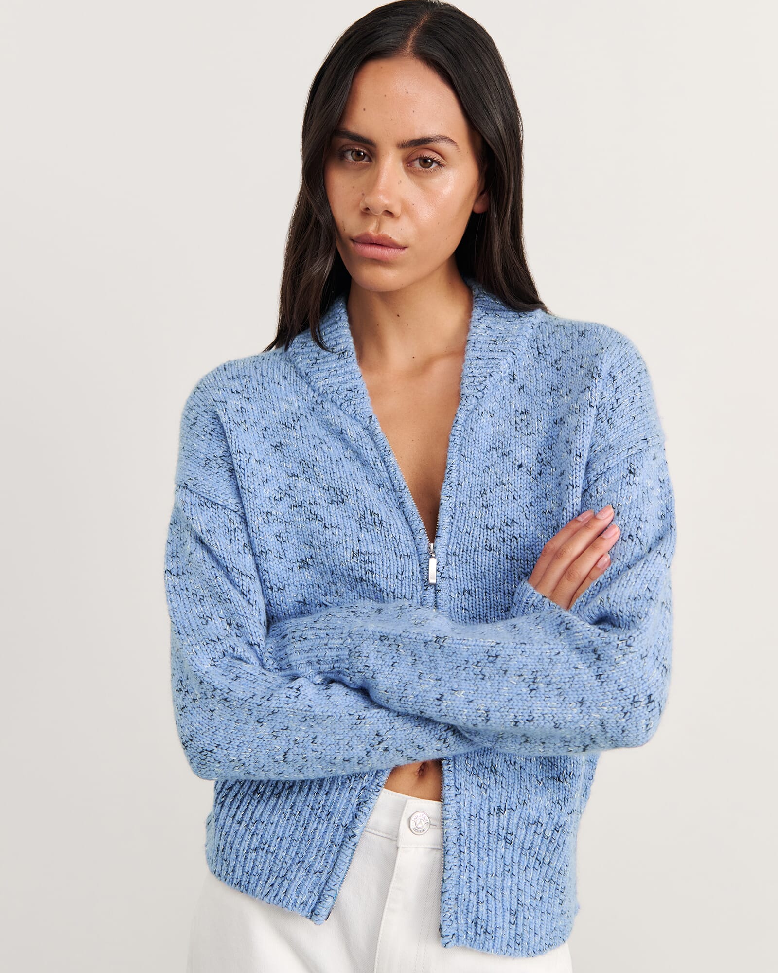 JAG lou zip knit jacket bluemulti
