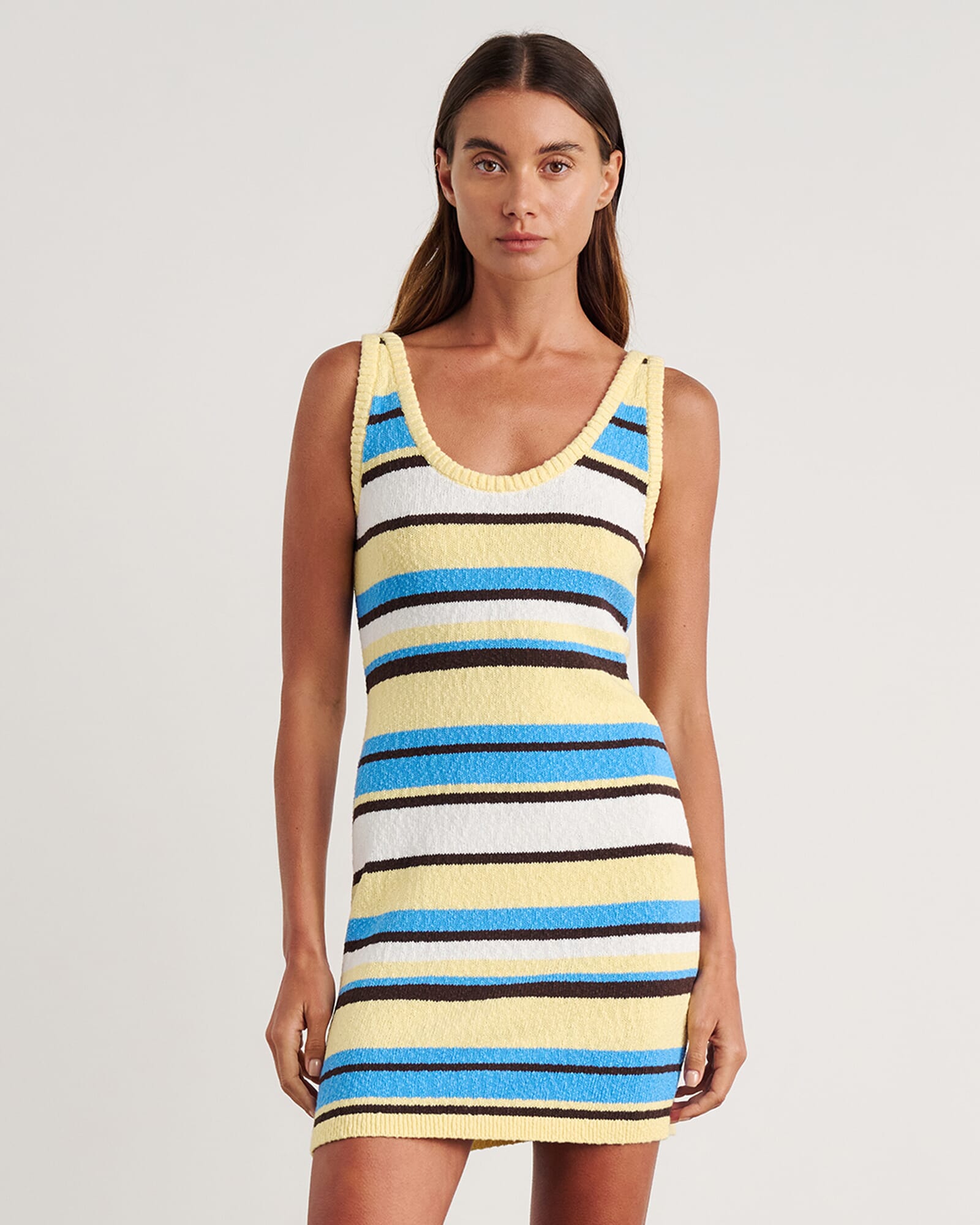 JAG arden knit mini dress yellowmulti